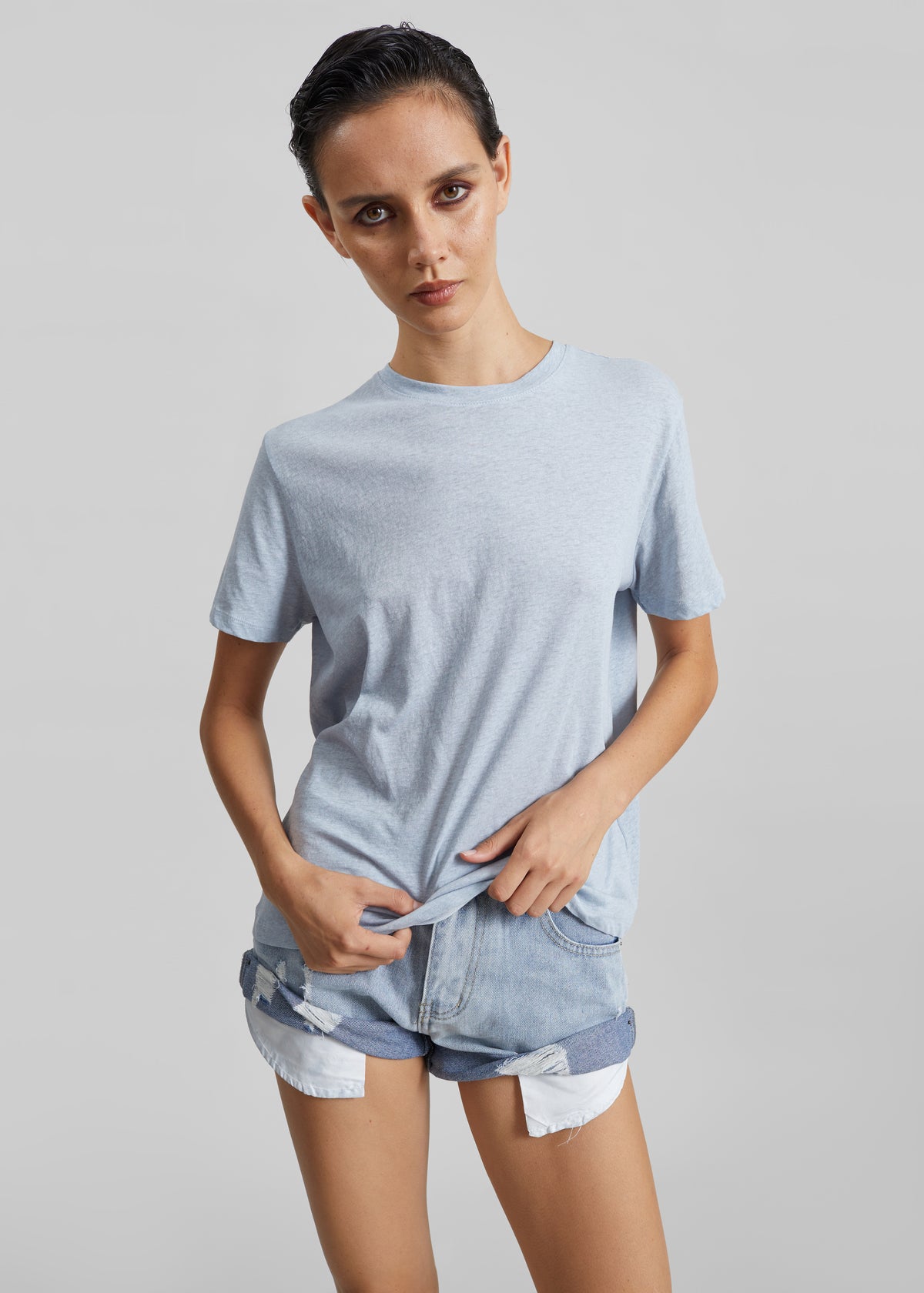 Elba Cotton T-Shirt - Light Blue - 1