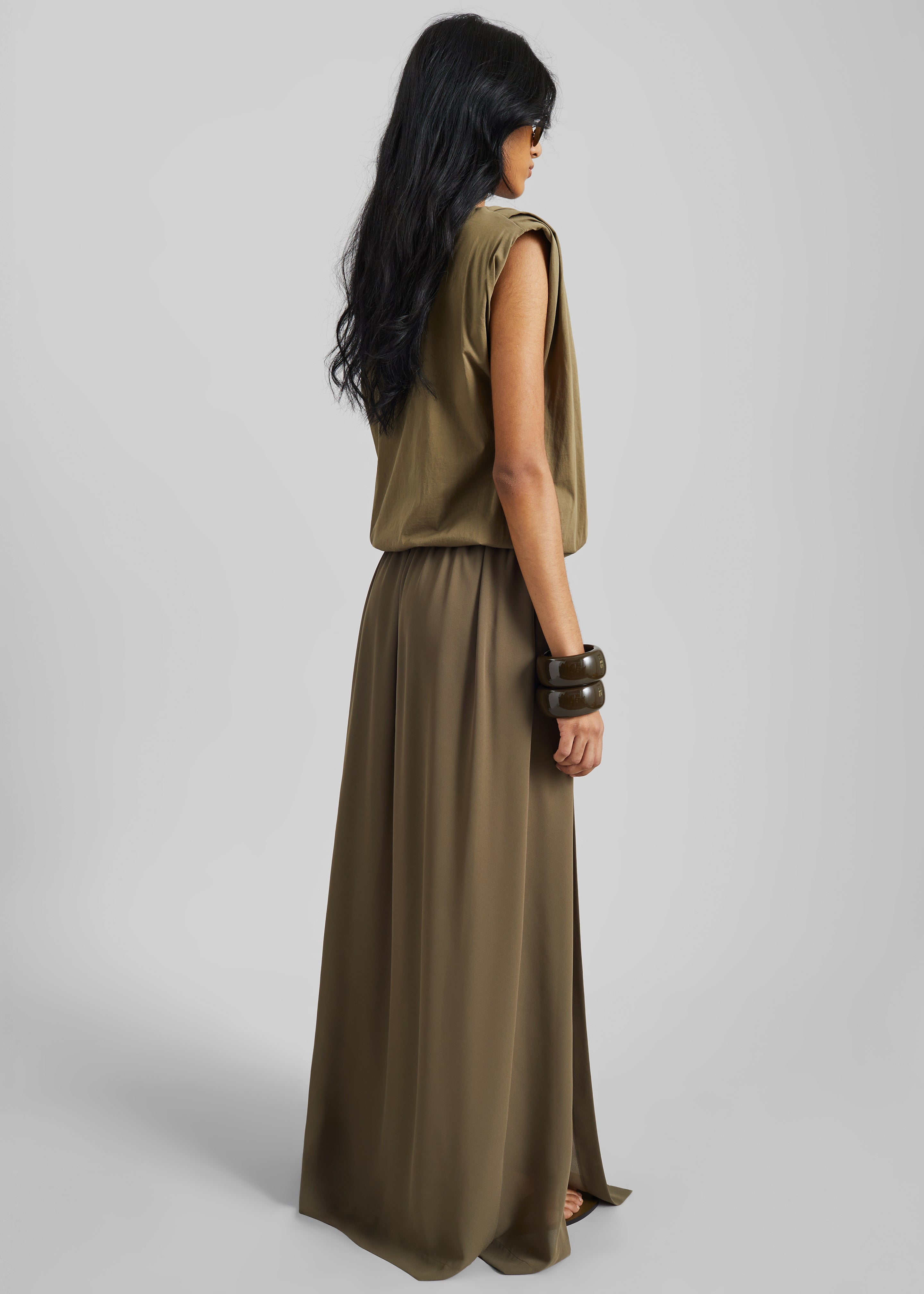 Elie Silk Fluid Maxi Skirt - Olive - 7