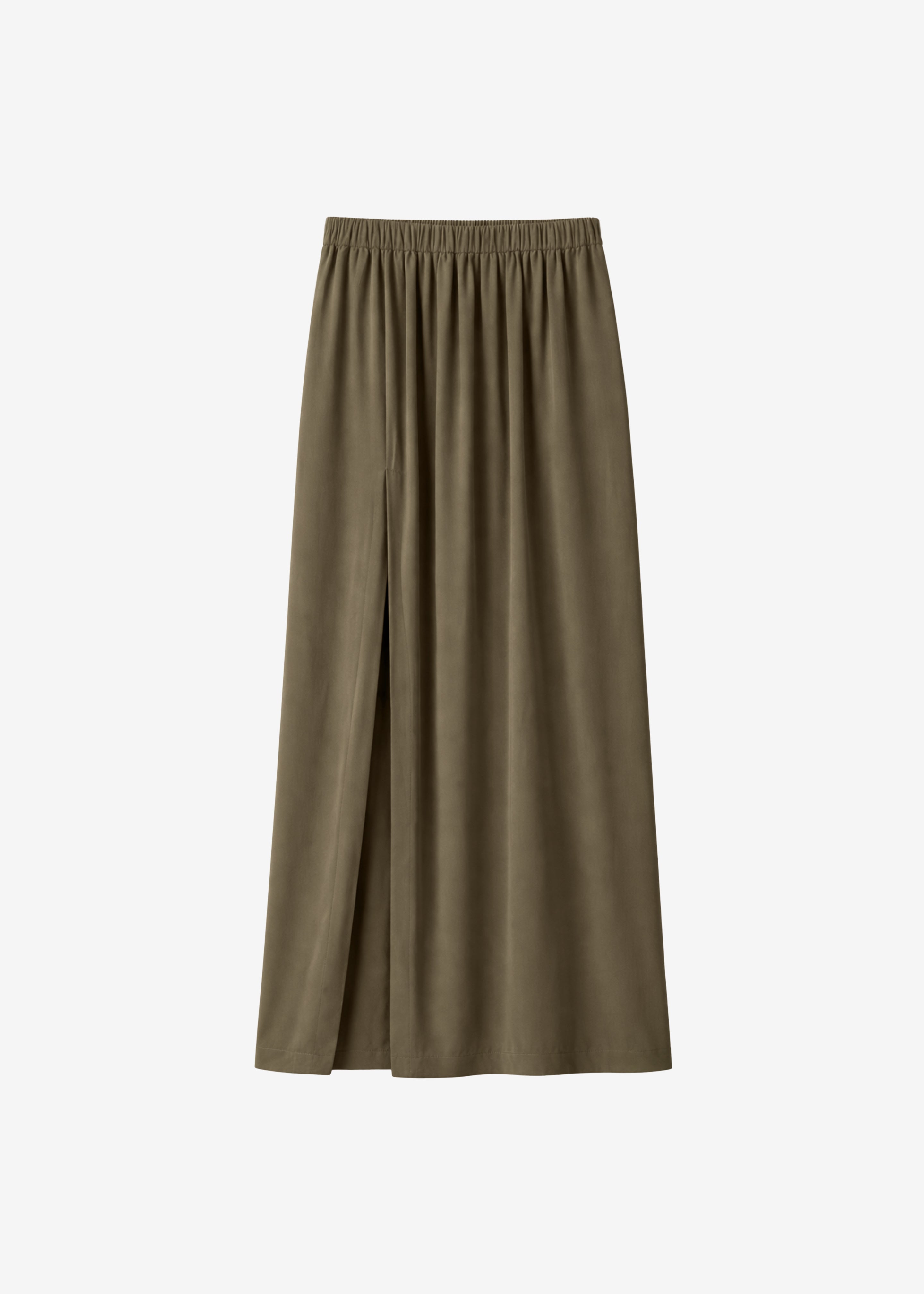 Elie Silk Fluid Maxi Skirt - Olive - 8