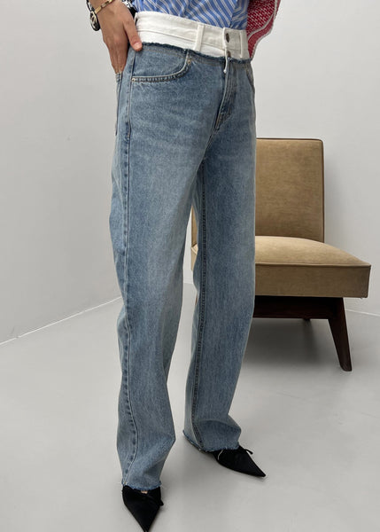 Elijah Contrast Jeans - White/Worn Wash – The Frankie Shop