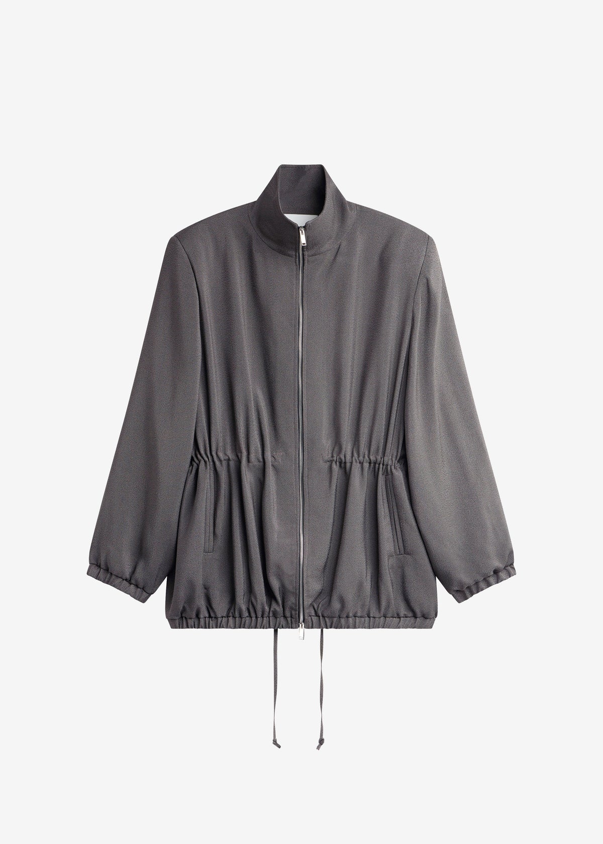 Elion Cinched Track Jacket - Dark Grey Melange