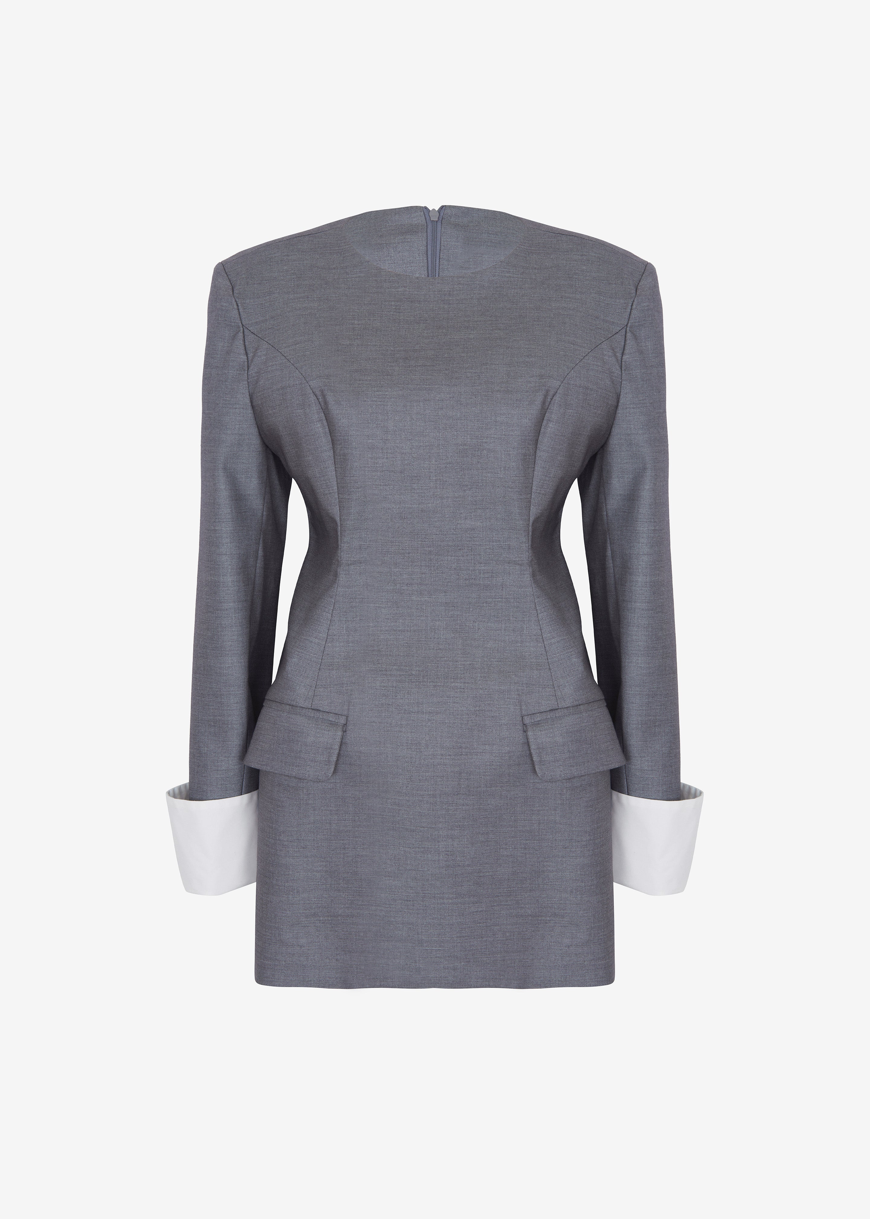 Eliza Padded Suit Dress - Grey - 7