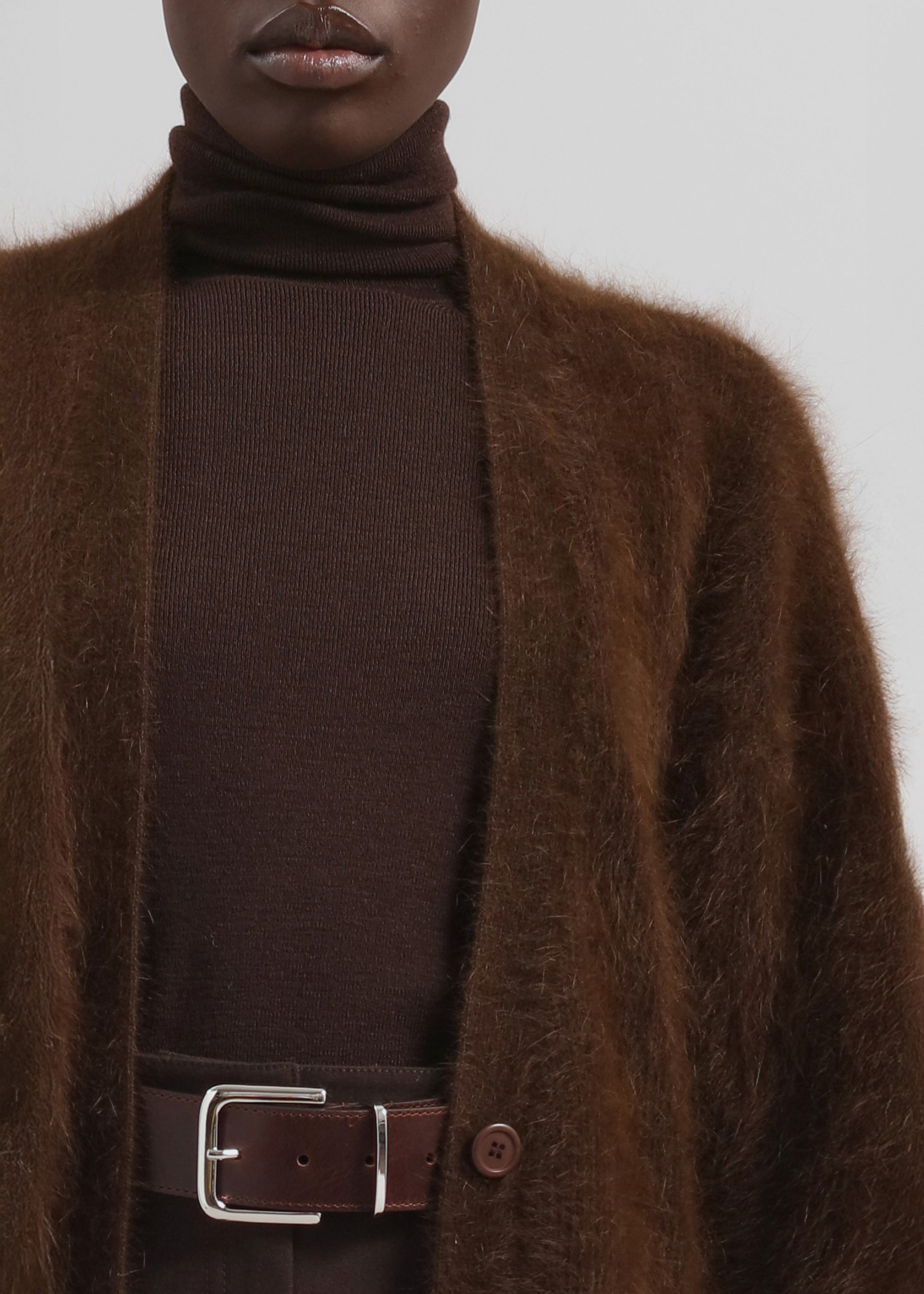 Elland Oversized Alpaca Cardigan - Olive Brown - 3