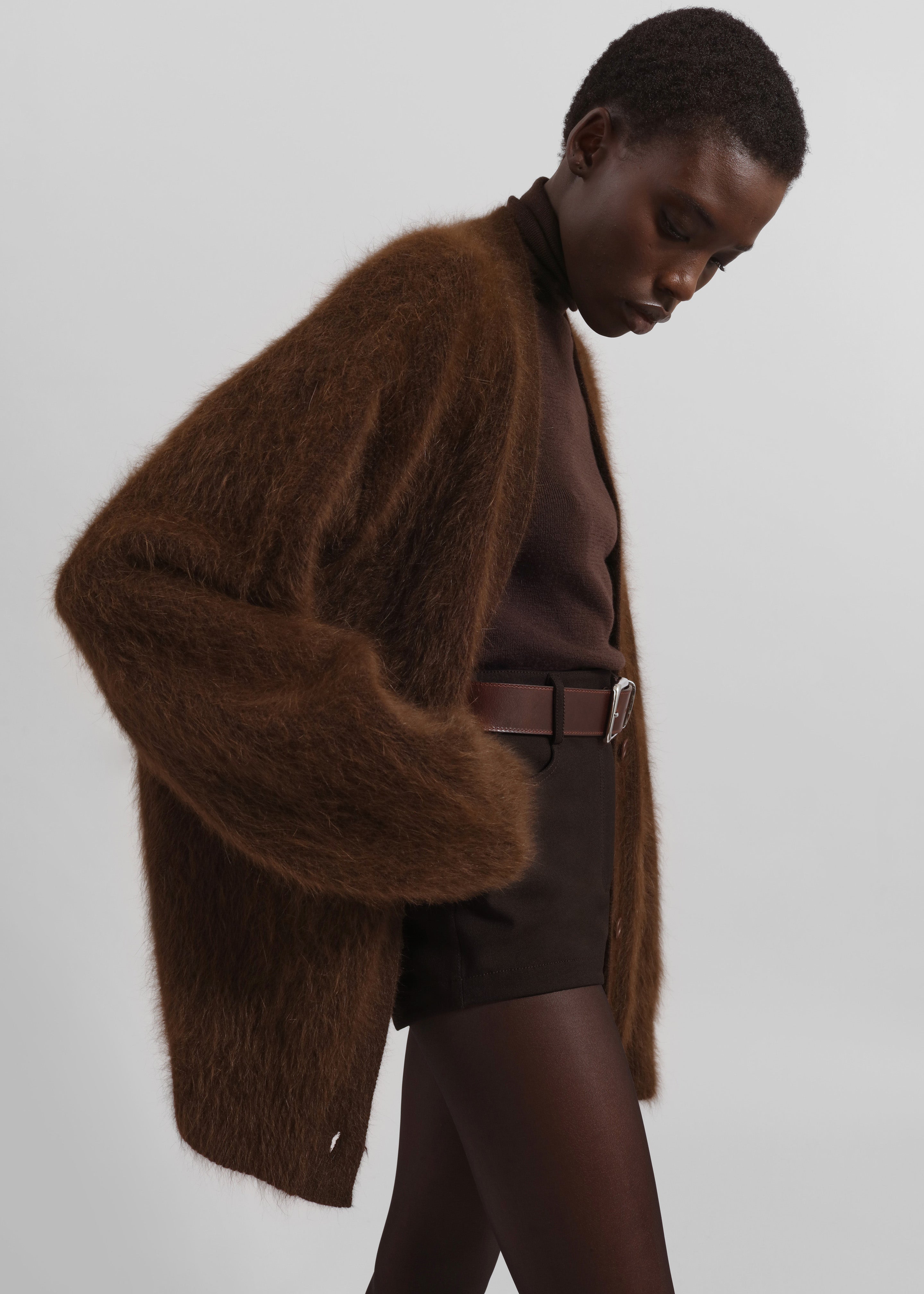 Elland Oversized Alpaca Cardigan - Olive Brown – The Frankie Shop