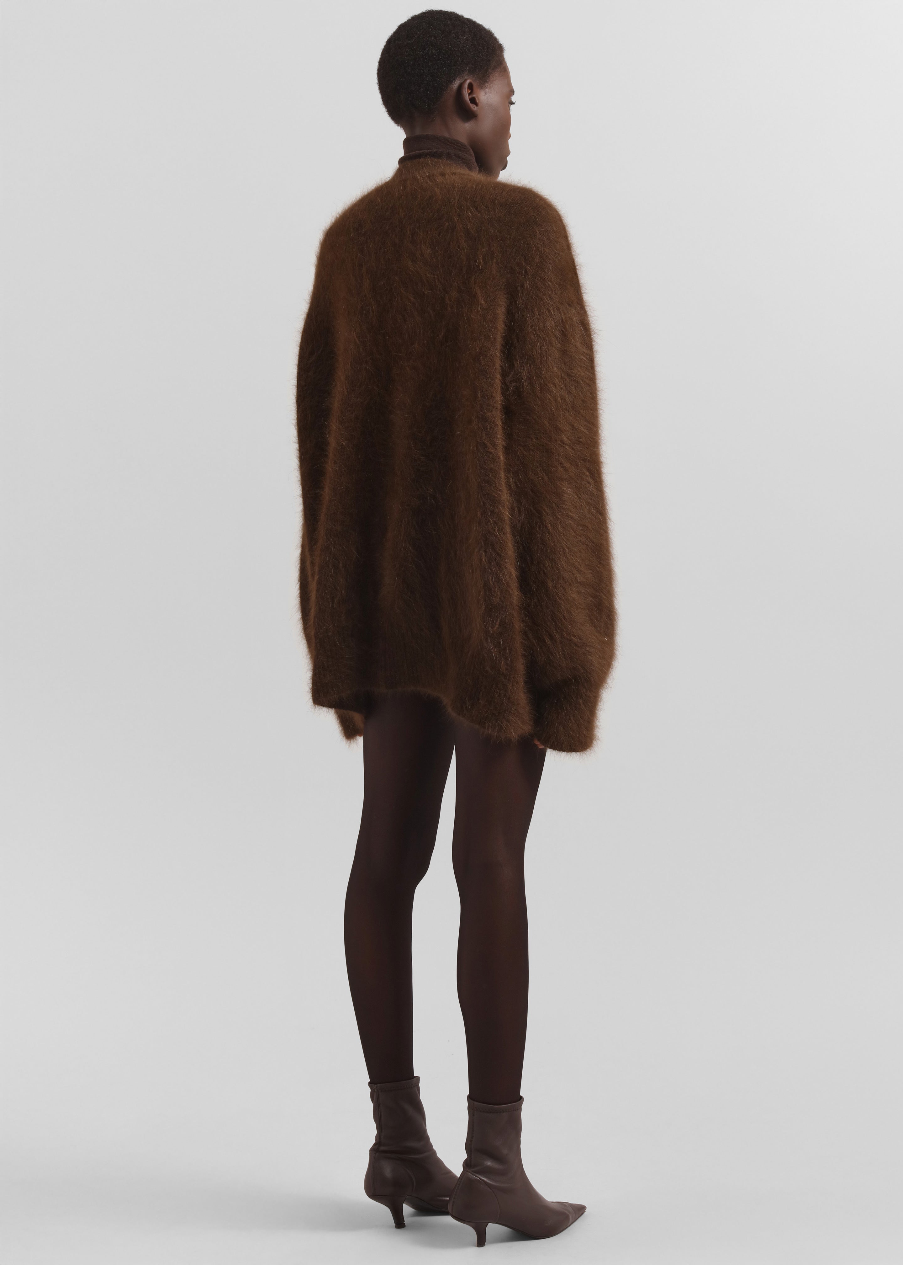 Elland Oversized Alpaca Cardigan - Olive Brown - 5