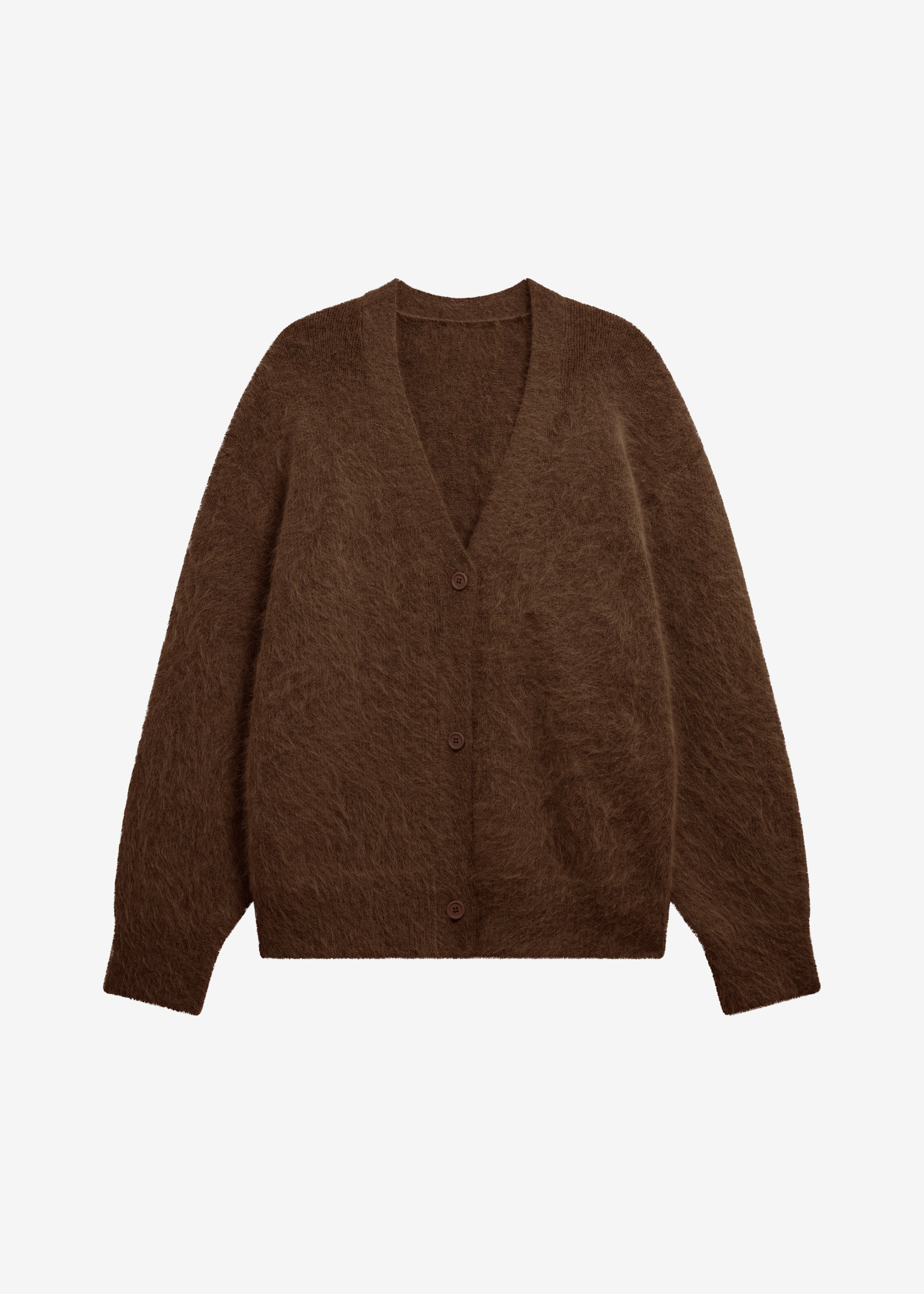 Elland Oversized Alpaca Cardigan - Olive Brown - 6