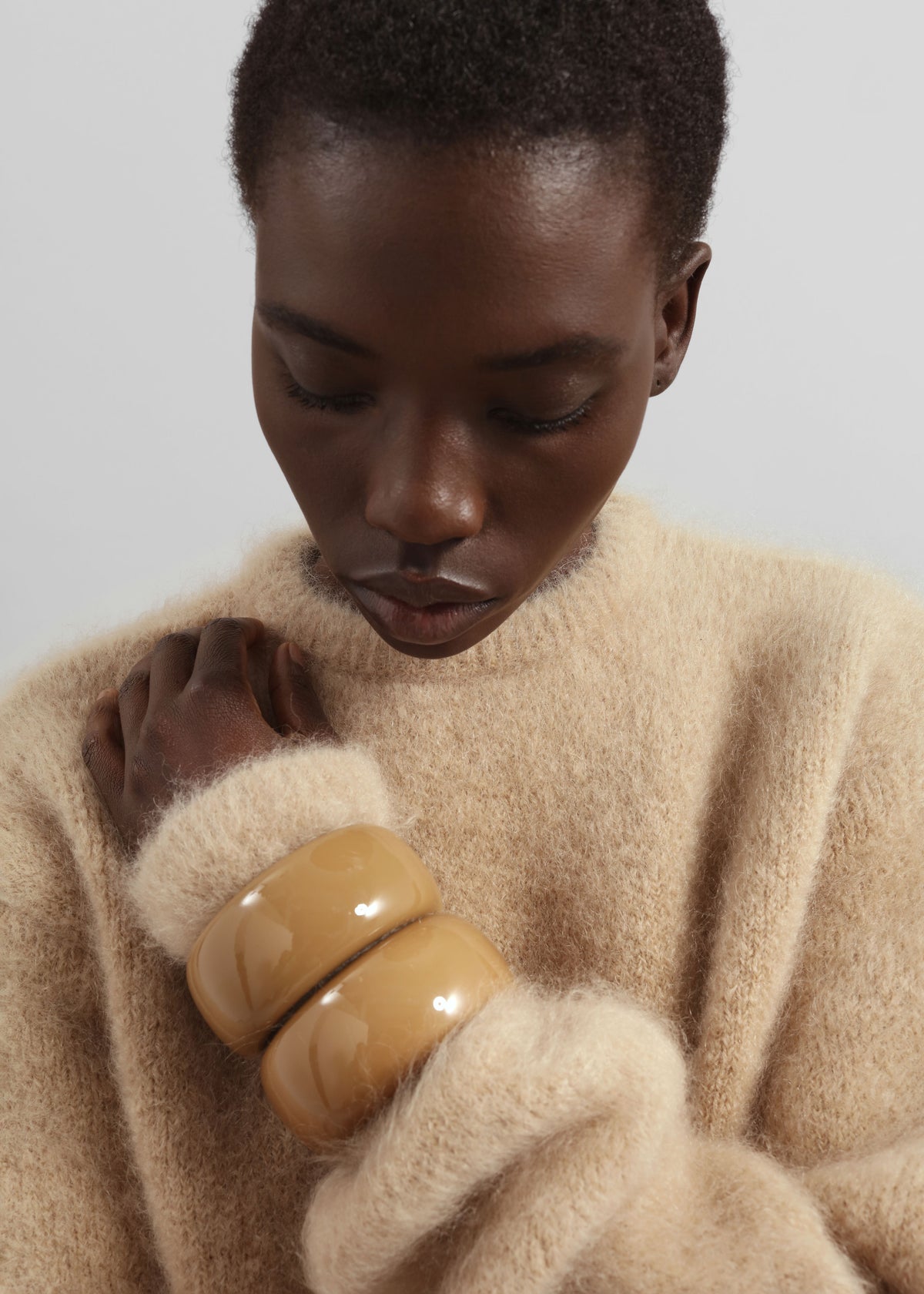 Ellery Mohair Crewneck Sweater - Beige - 3