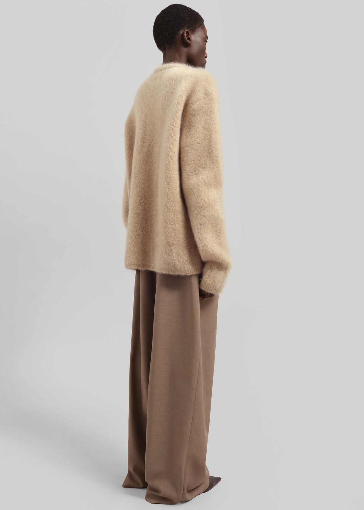 Ellery Mohair Crewneck Sweater - Beige - 8