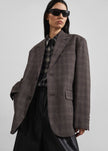 Ellory Padded Blazer - Brown Glen Plaid