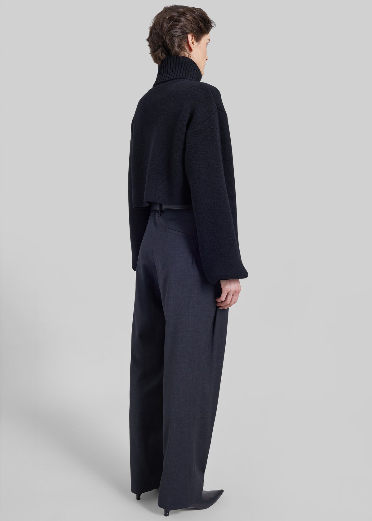 Elly Balloon Sleeve Turtleneck Sweater - Black