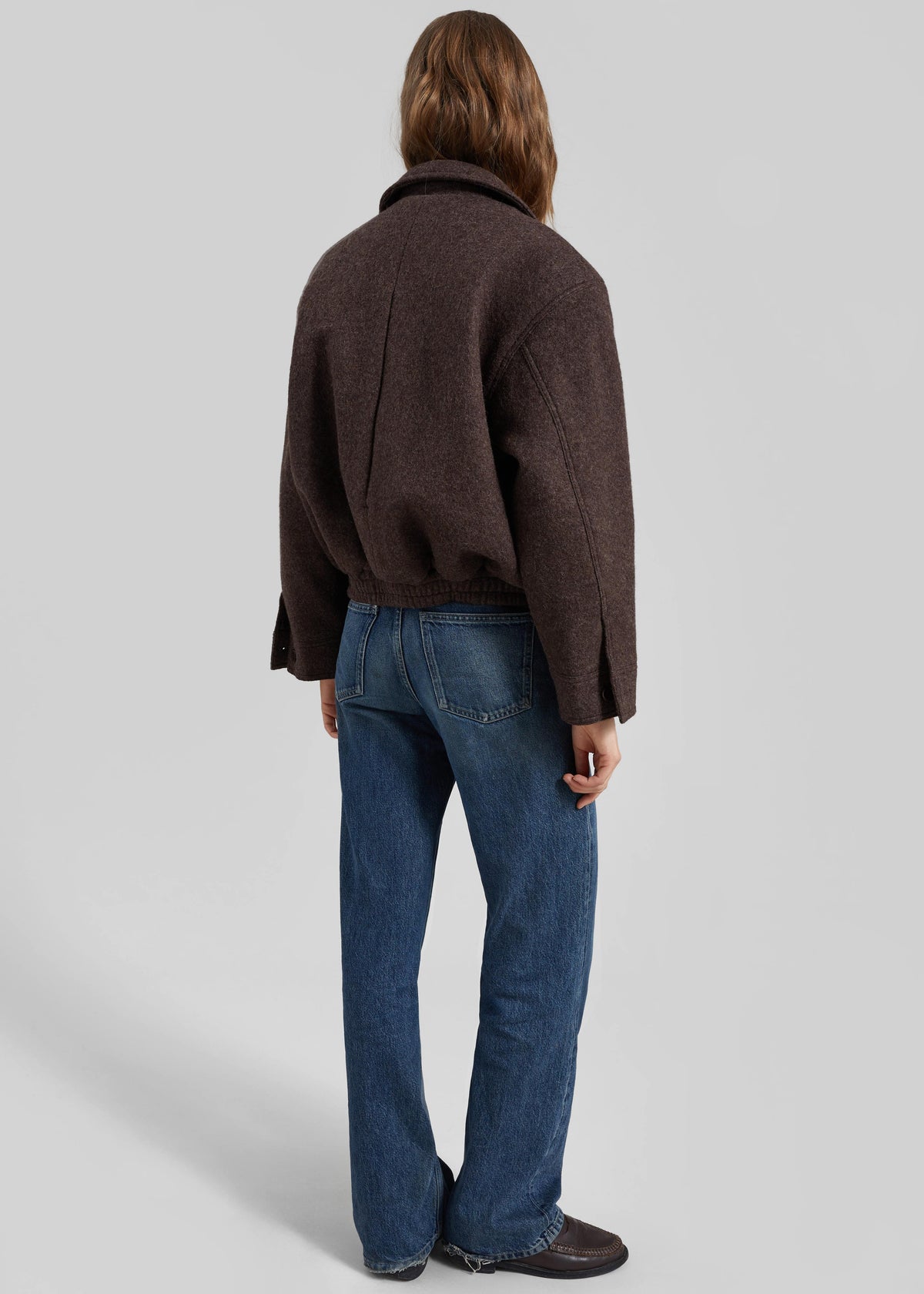 Elmont Brushed Wool Quilted Jacket - Brown - 7