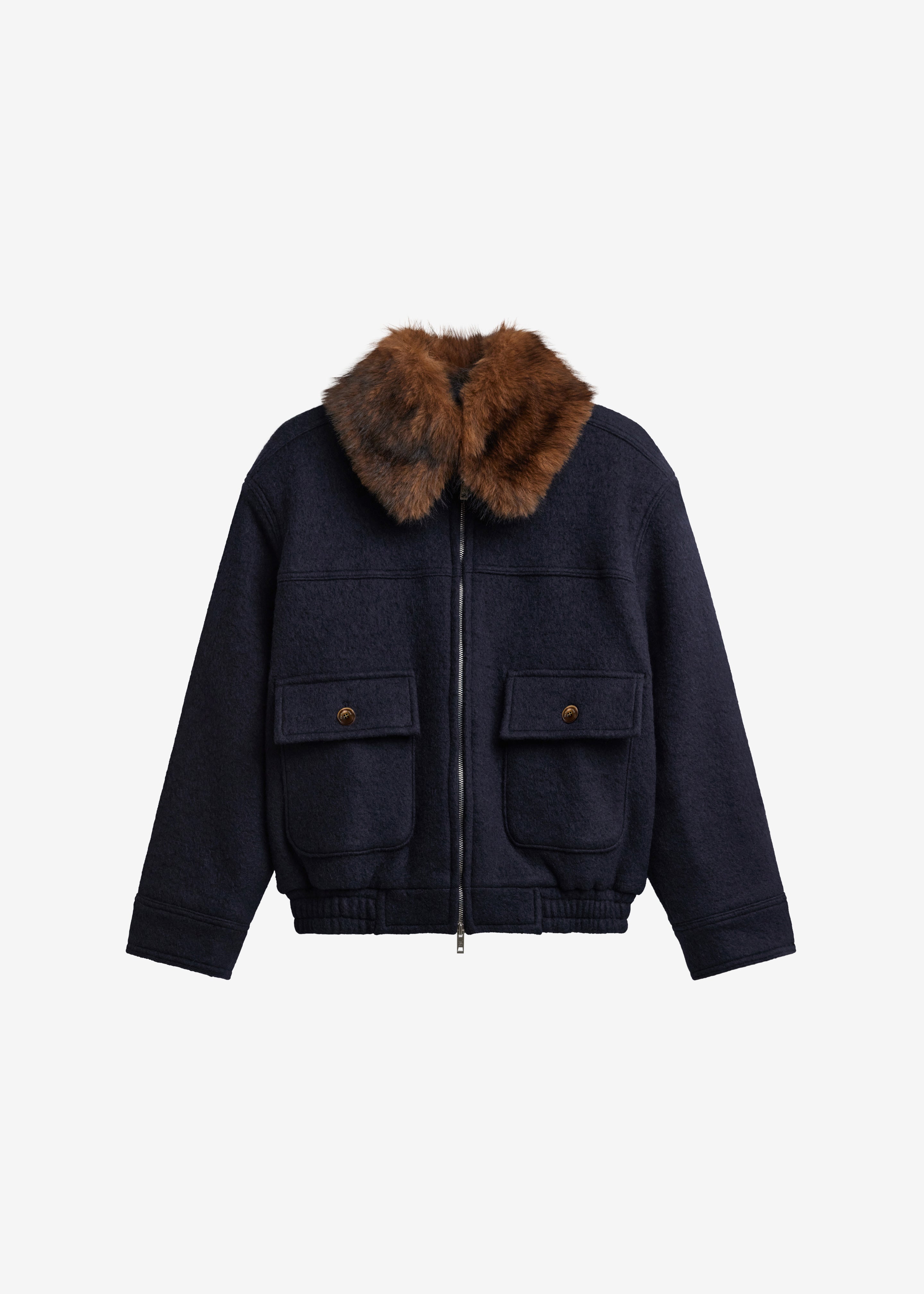 Elmont Brushed Wool Quilted Jacket - Dark Navy - 10