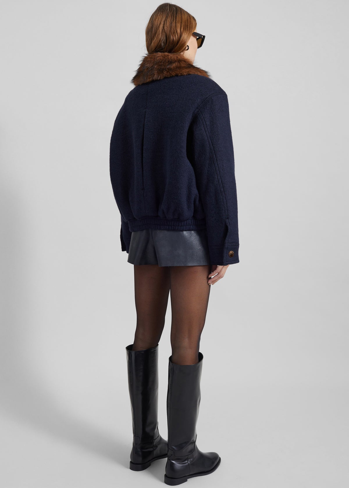 Elmont Brushed Wool Quilted Jacket - Dark Navy - 8