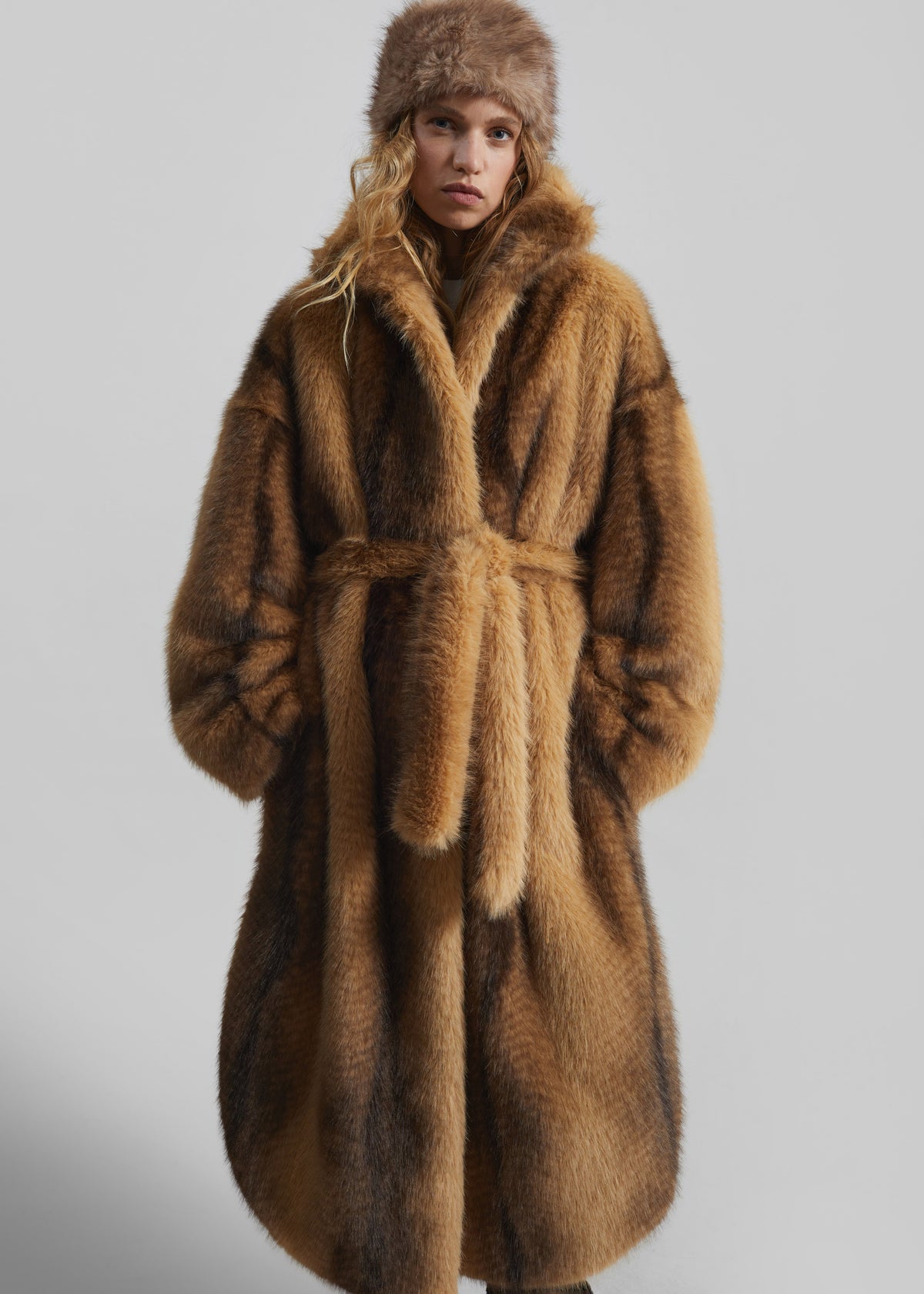 Elne Faux Fur Hair Band - Beige Melange - 1