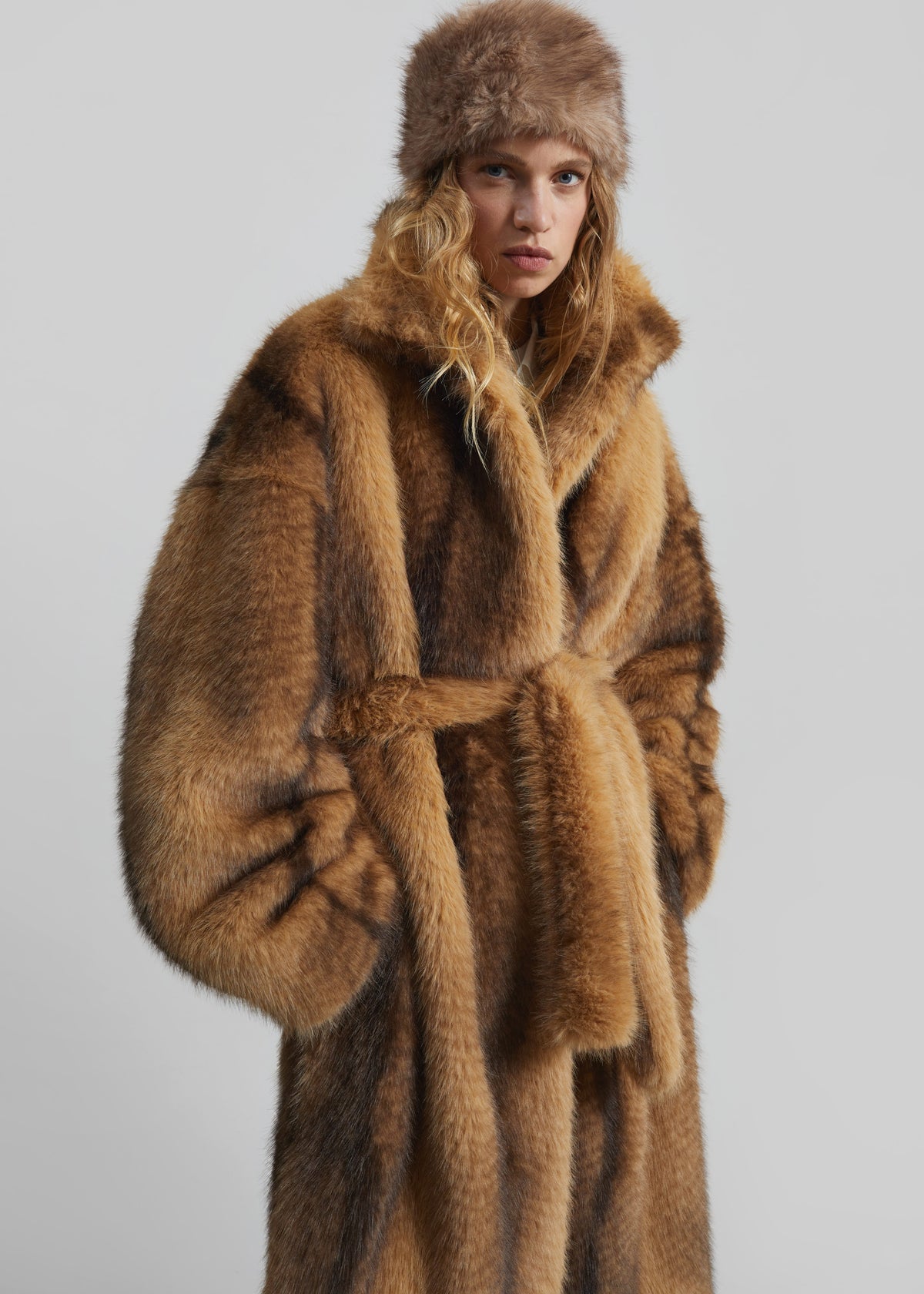 Elne Faux Fur Hair Band - Beige Melange - 5