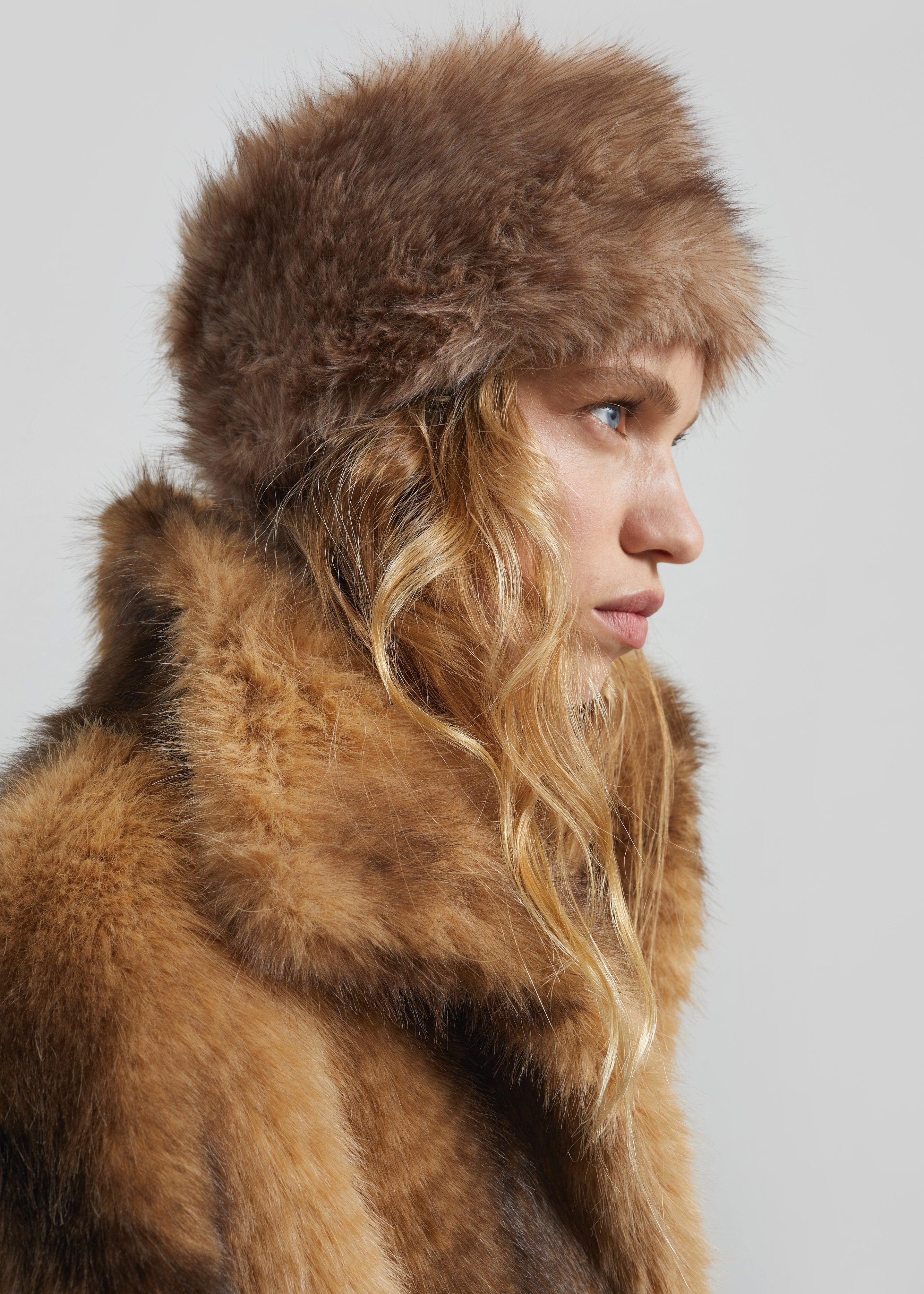 Elne Faux Fur Hair Band - Beige Melange - 3