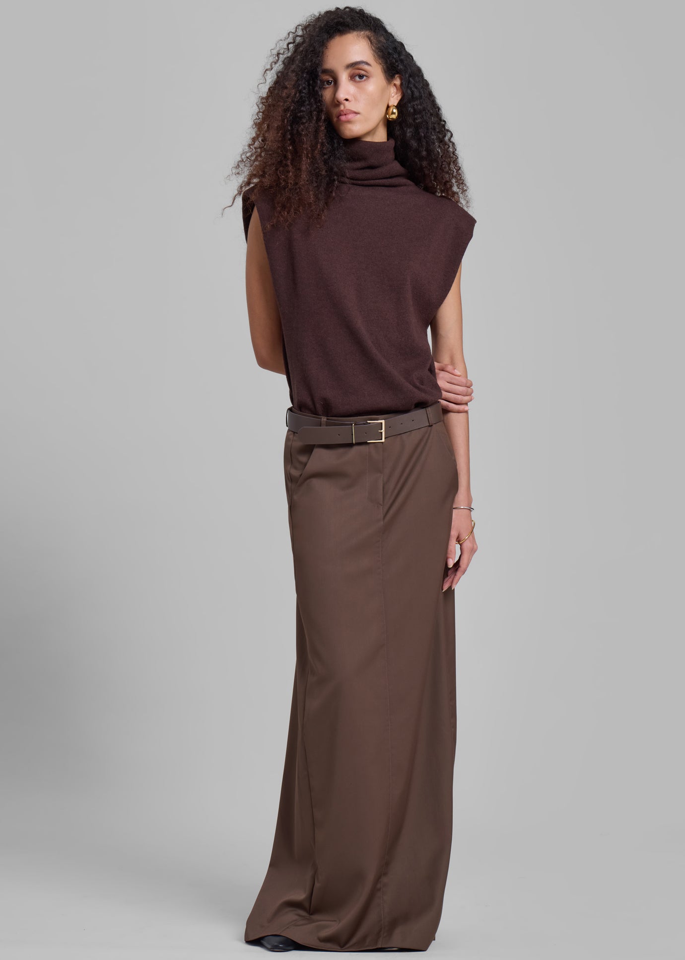 Eloise Maxi Skirt - Brown - 1