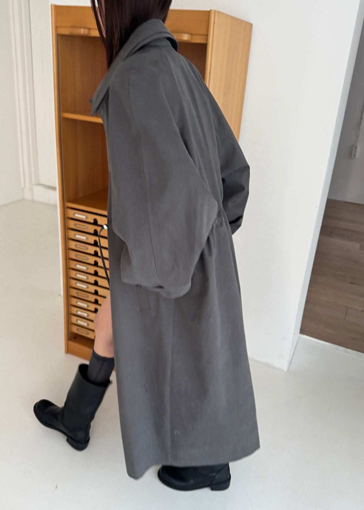 Elrod Drawstring Trench - Grey - 7