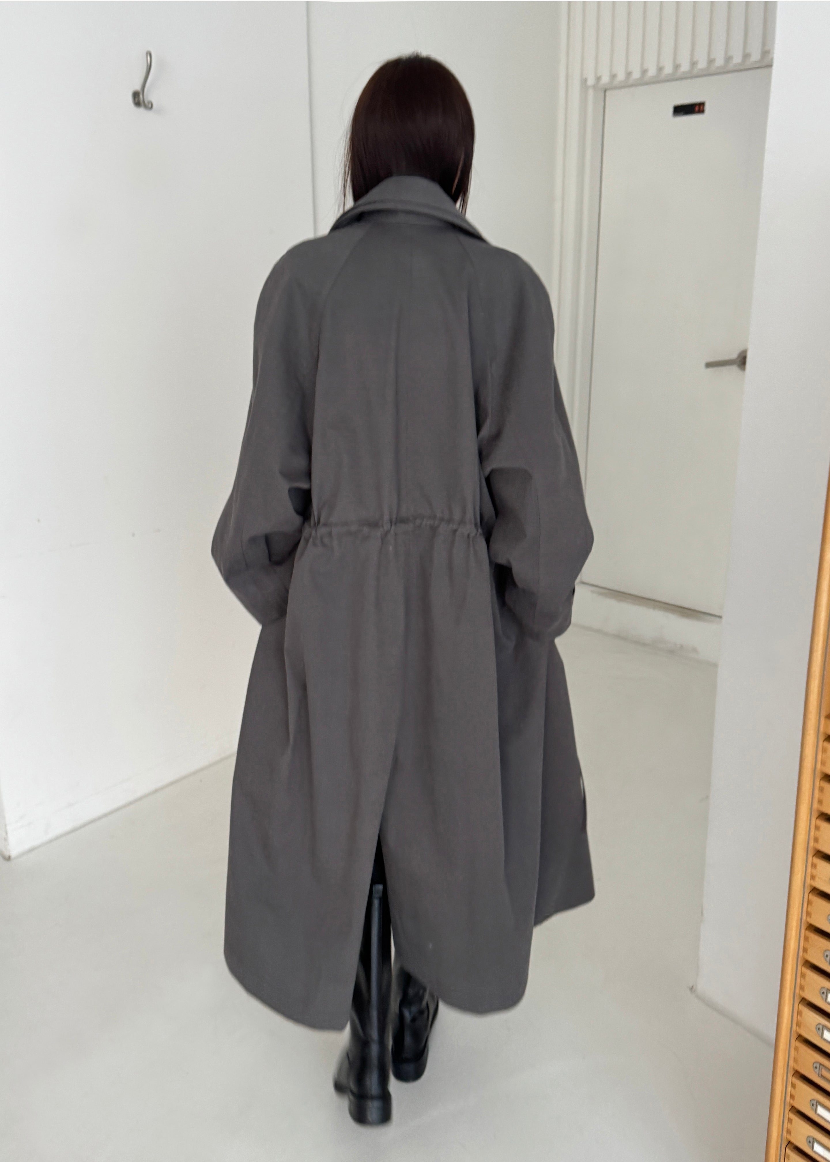 Elrod Drawstring Trench - Grey – The Frankie Shop