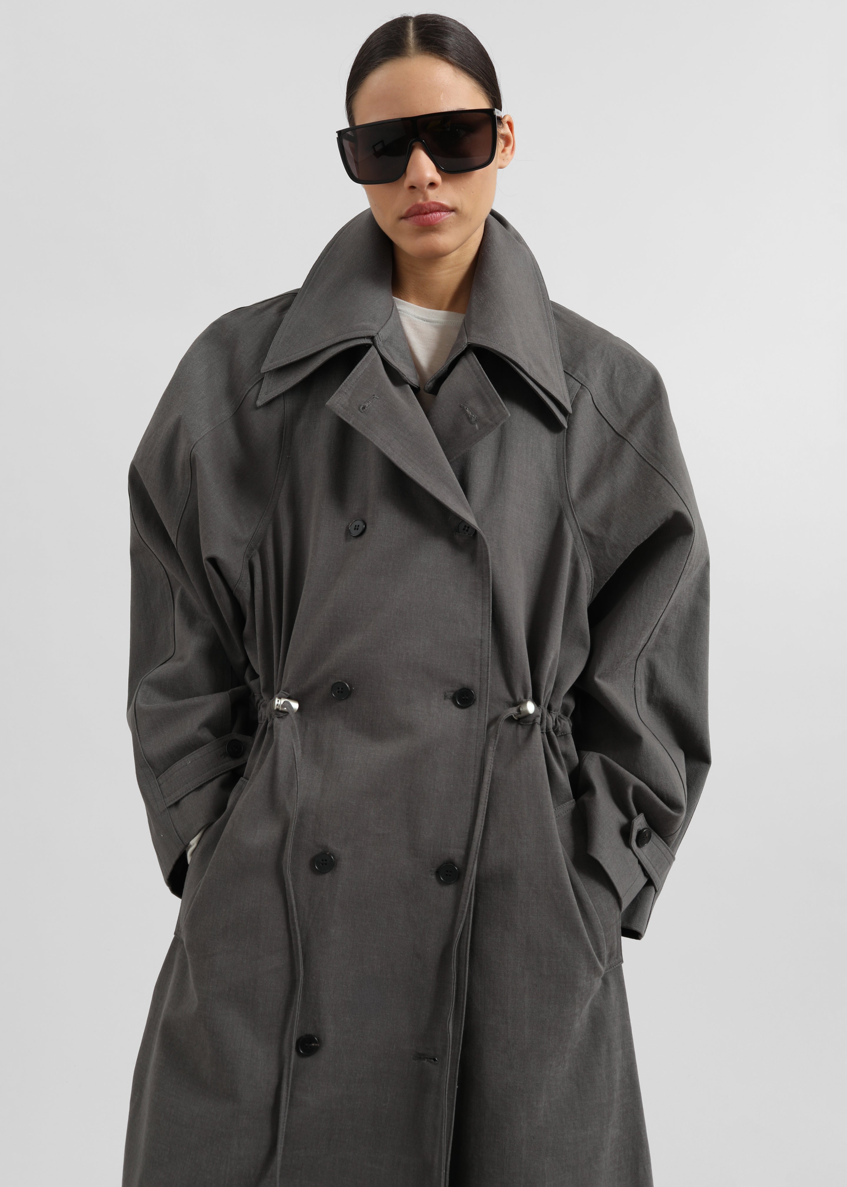 Elrod Drawstring Trench - Grey - 3
