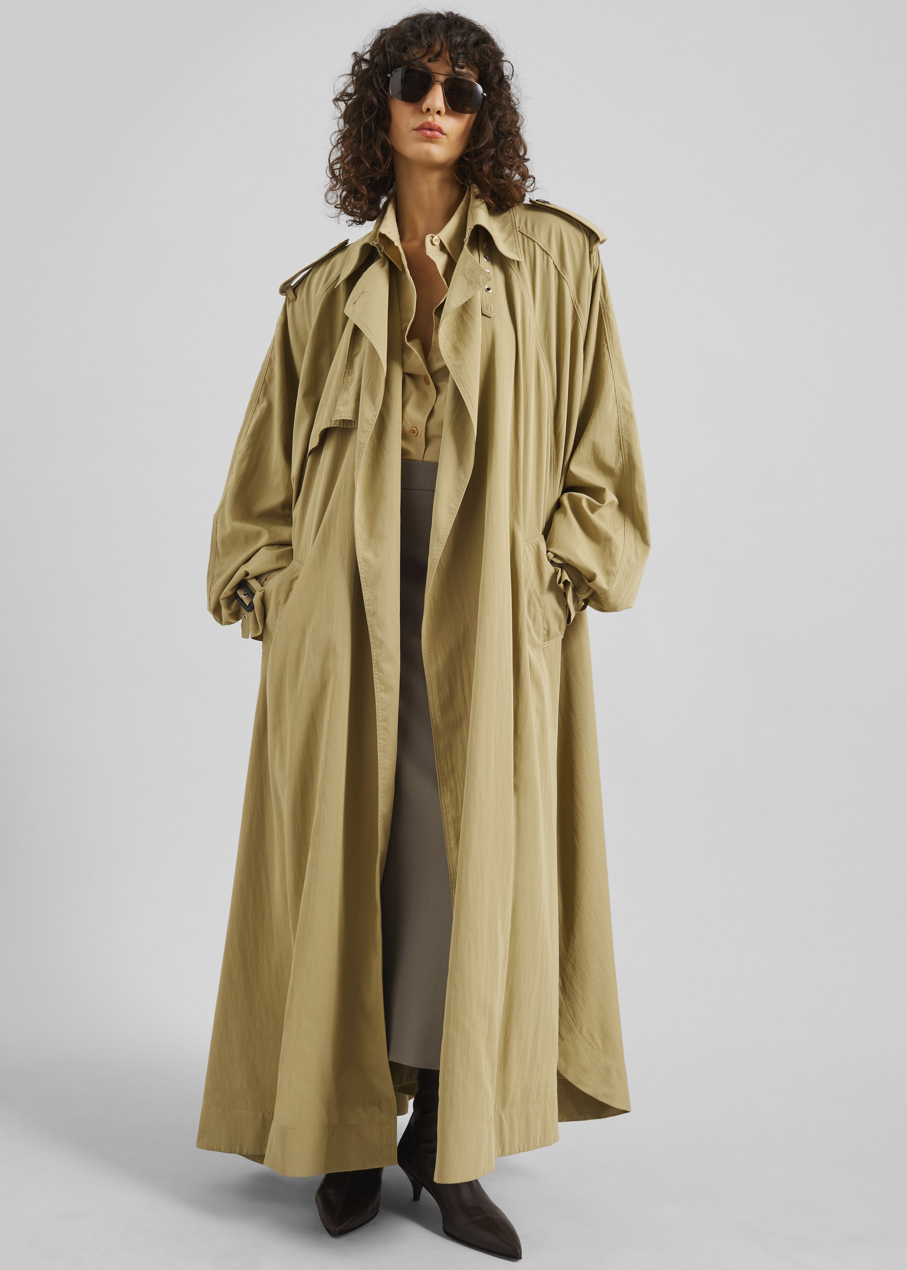Elsdon Fluid Long Trench - Camel – The Frankie Shop