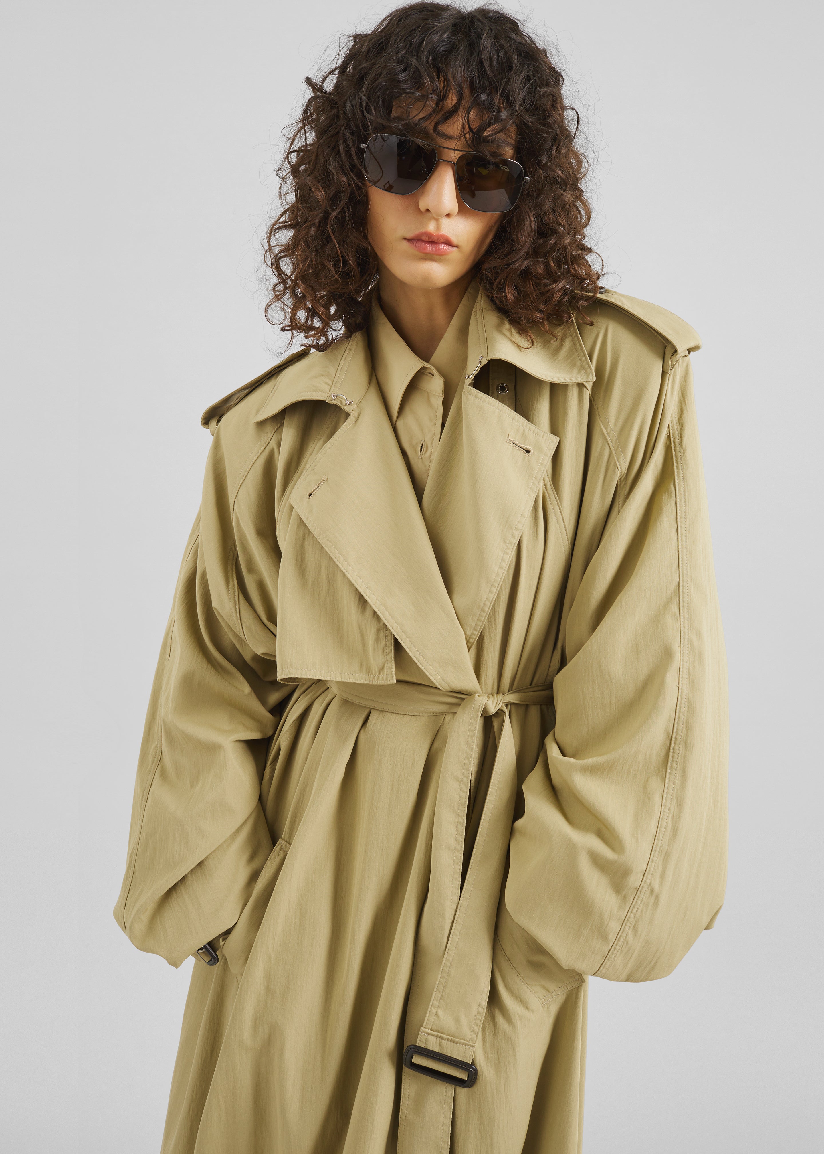 Elsdon Fluid Long Trench - Camel – The Frankie Shop