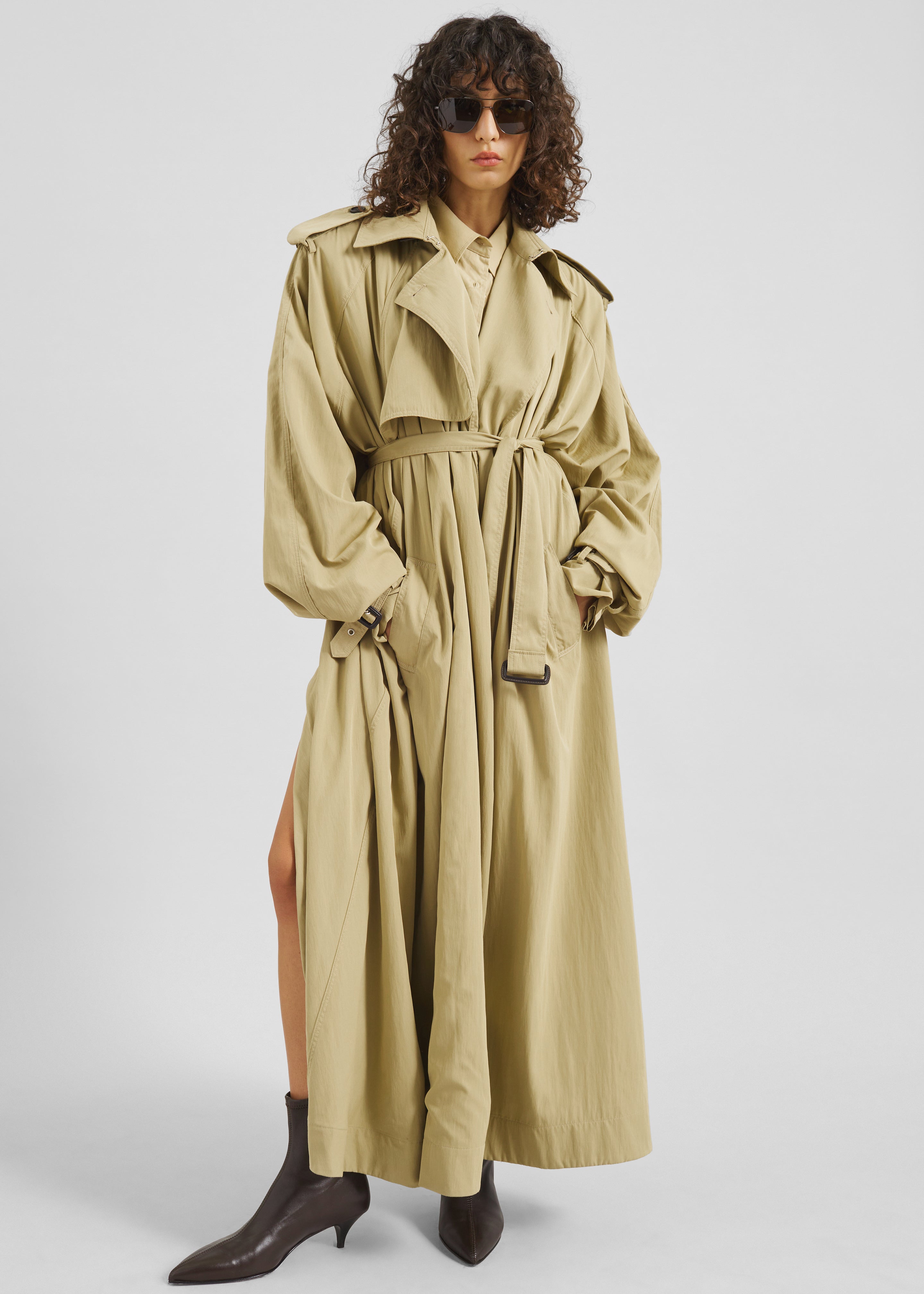 Elsdon Fluid Long Trench - Camel – The Frankie Shop