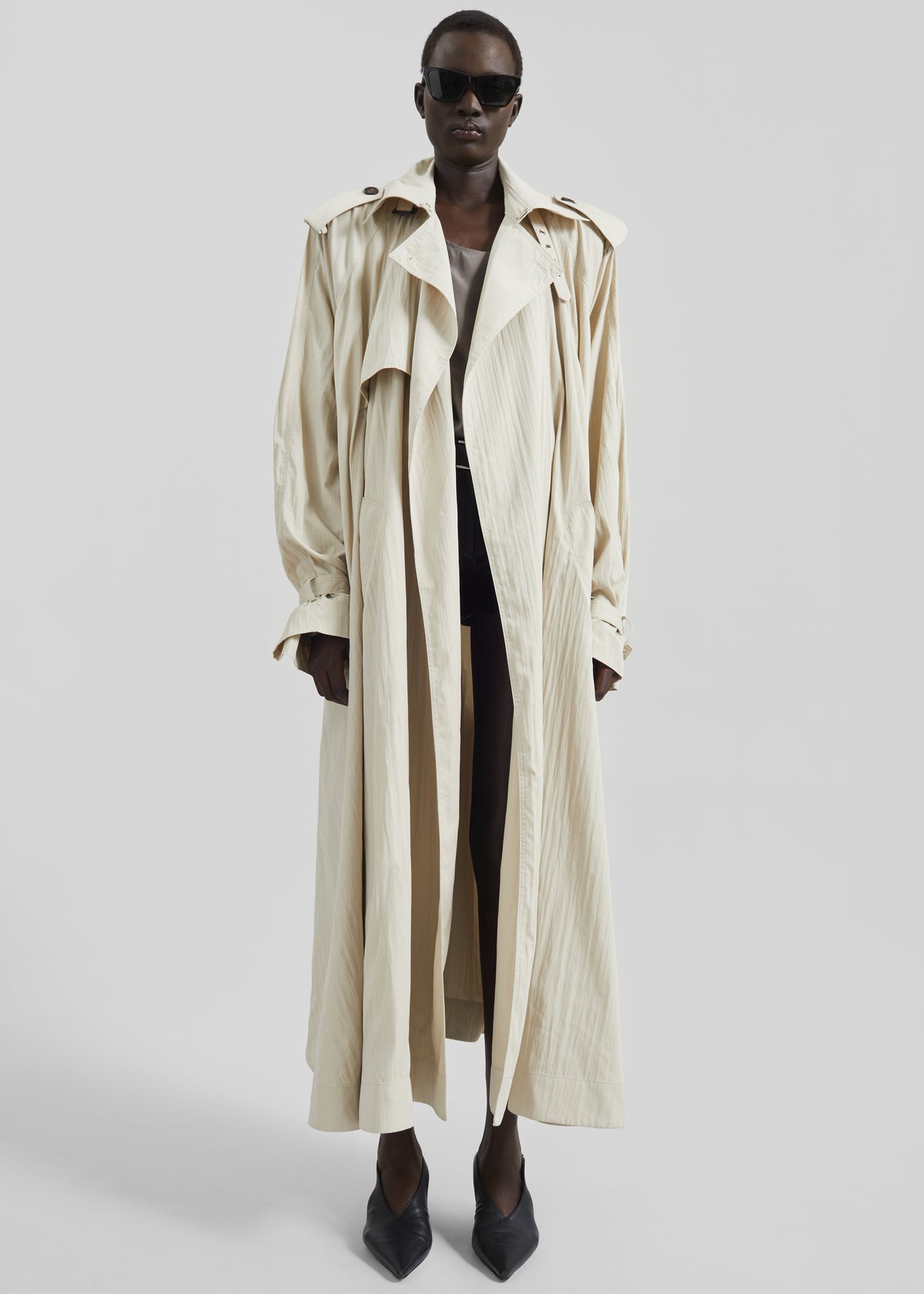 Elsdon Fluid Long Trench - Light Beige - 6