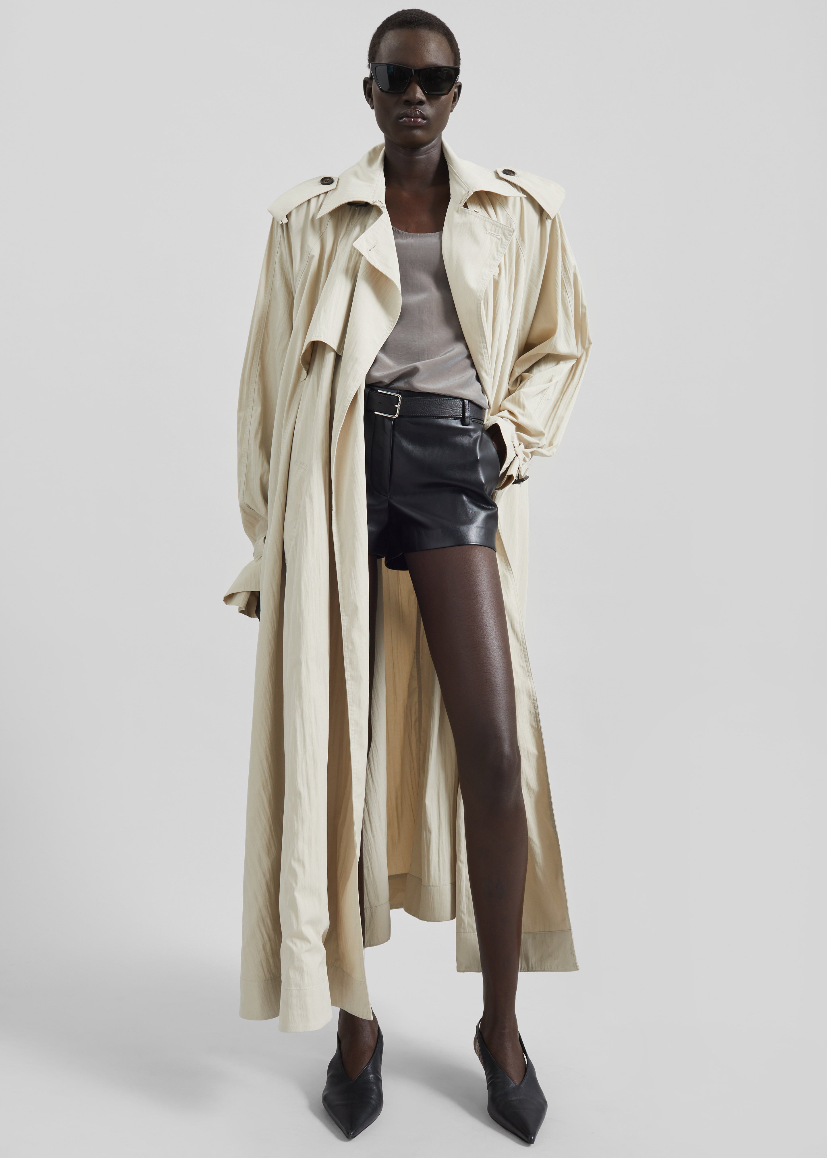 enfold BICOLOR TRENCH COAT ベージュ　36 Elsdon Fluid Long Trench - Light Beige – The Frankie Shop