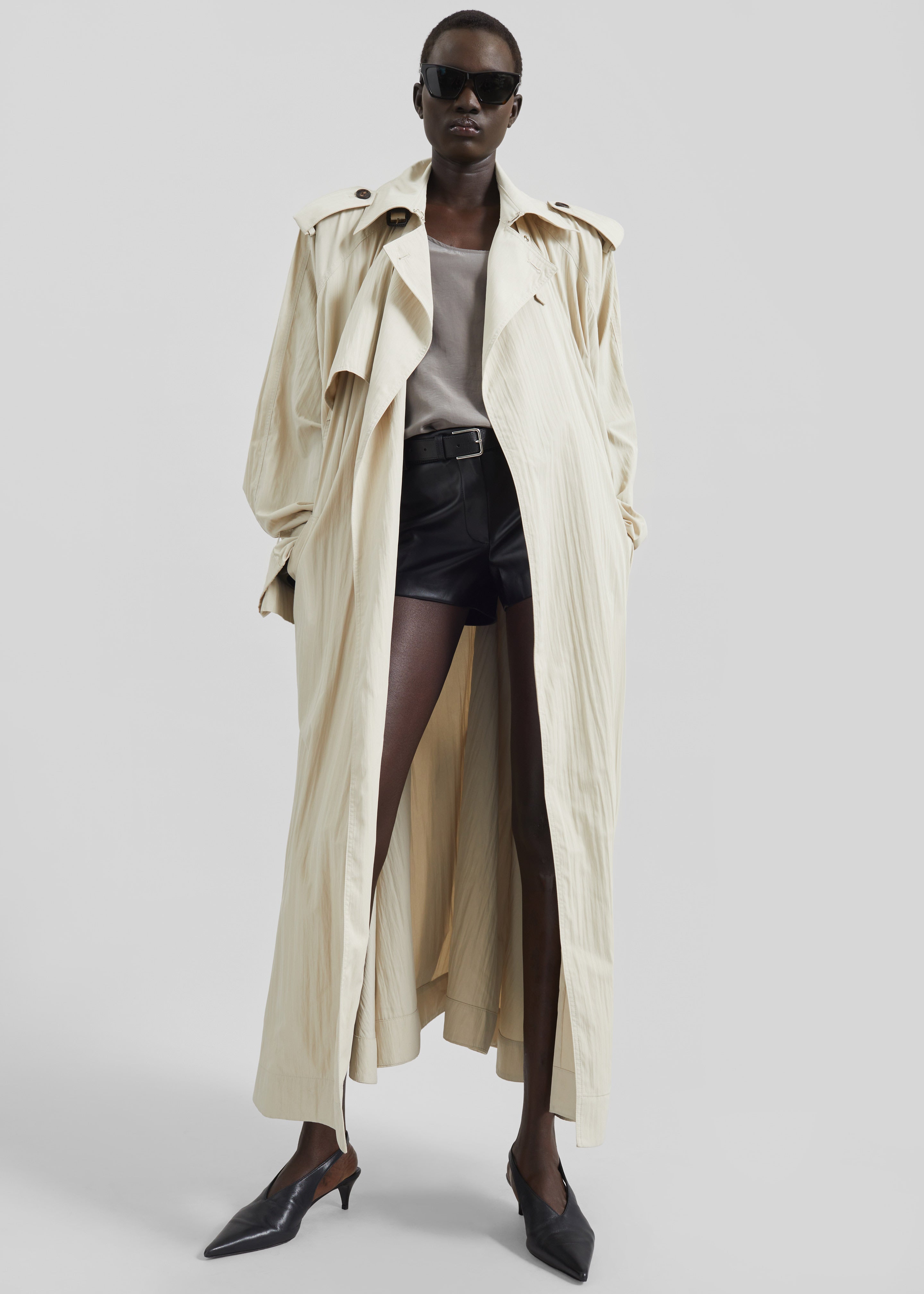 Elsdon Fluid Long Trench - Light Beige - 7