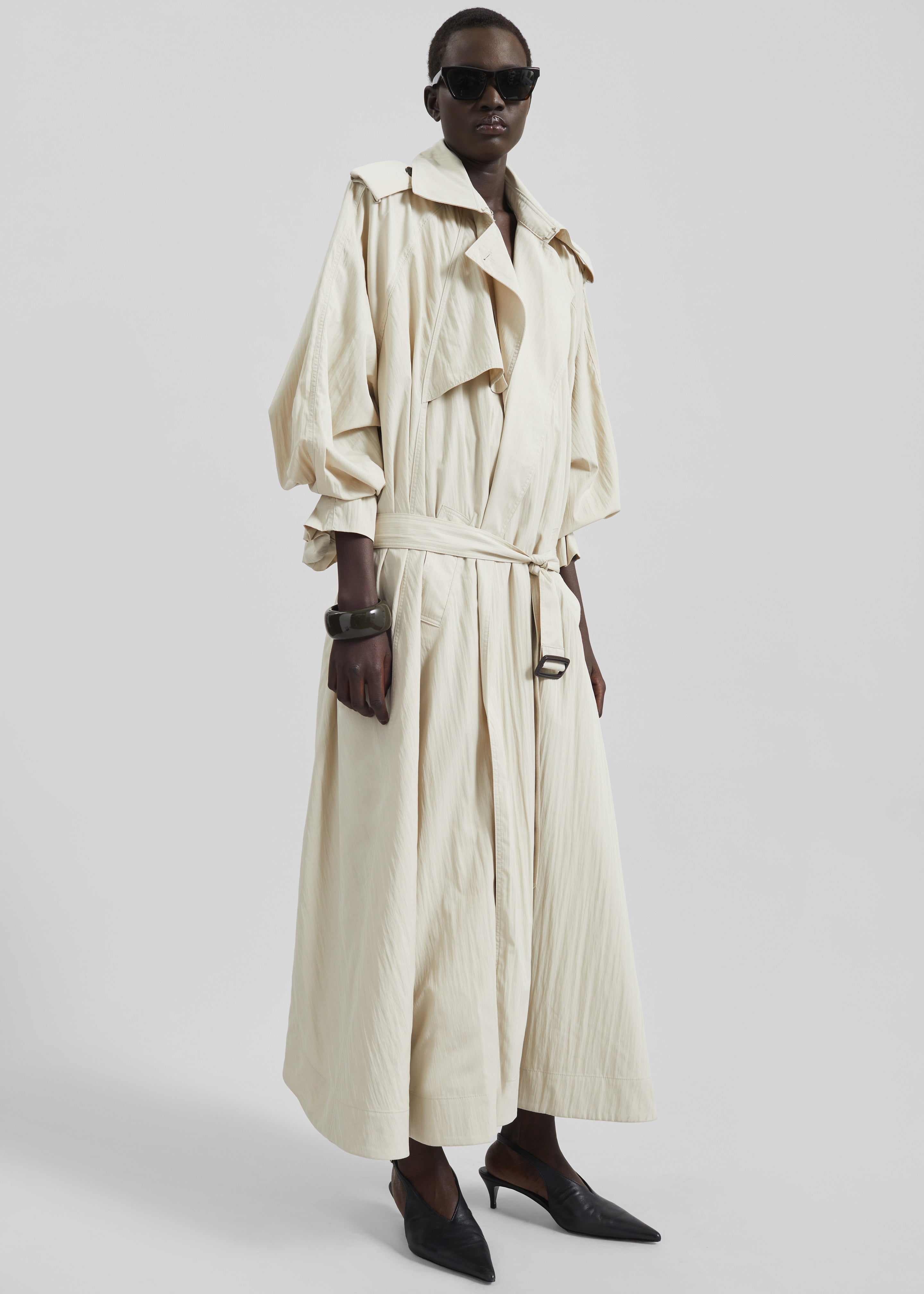 Elsdon Fluid Long Trench - Light Beige – The Frankie Shop