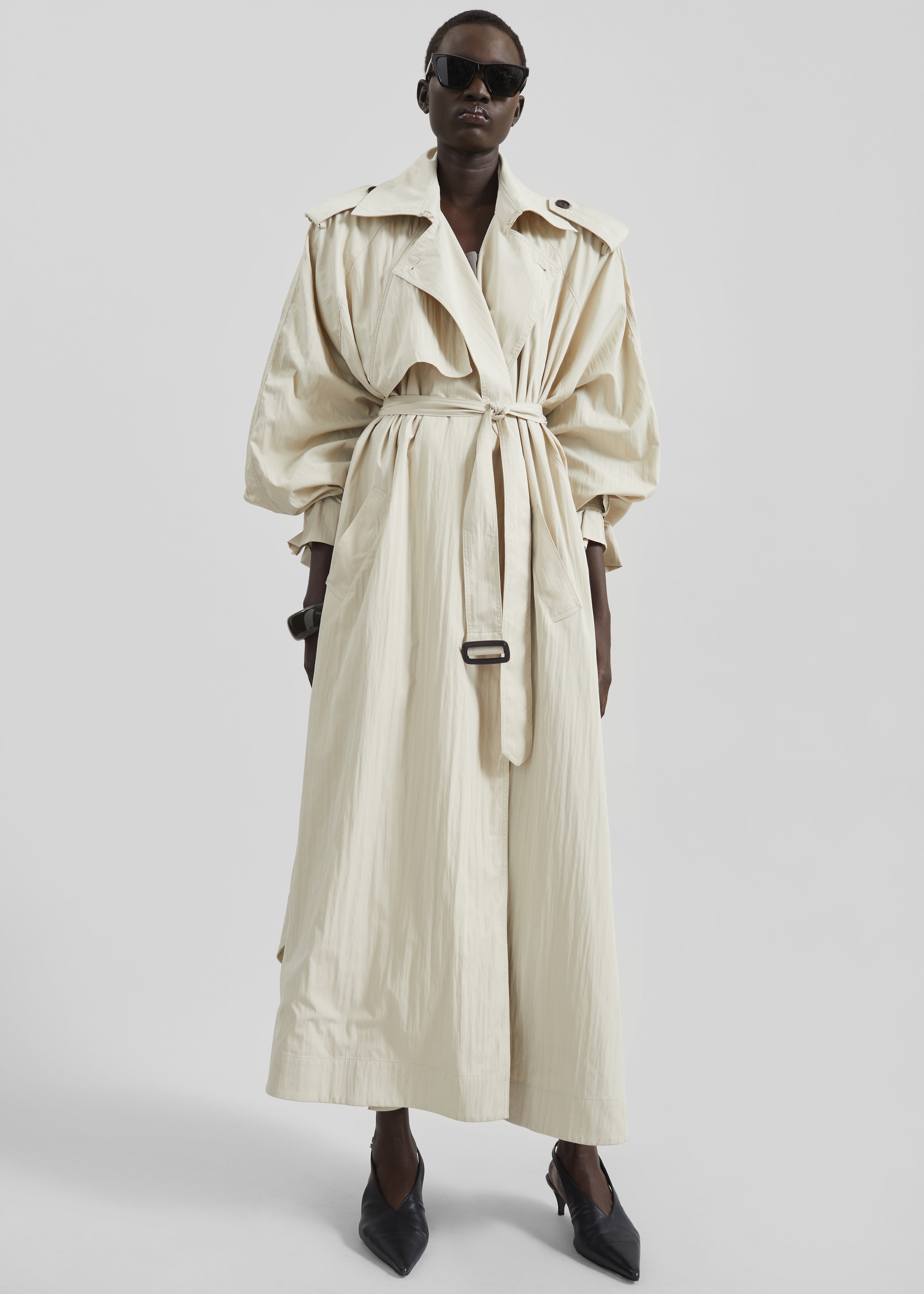 Elsdon Fluid Long Trench - Light Beige – The Frankie Shop