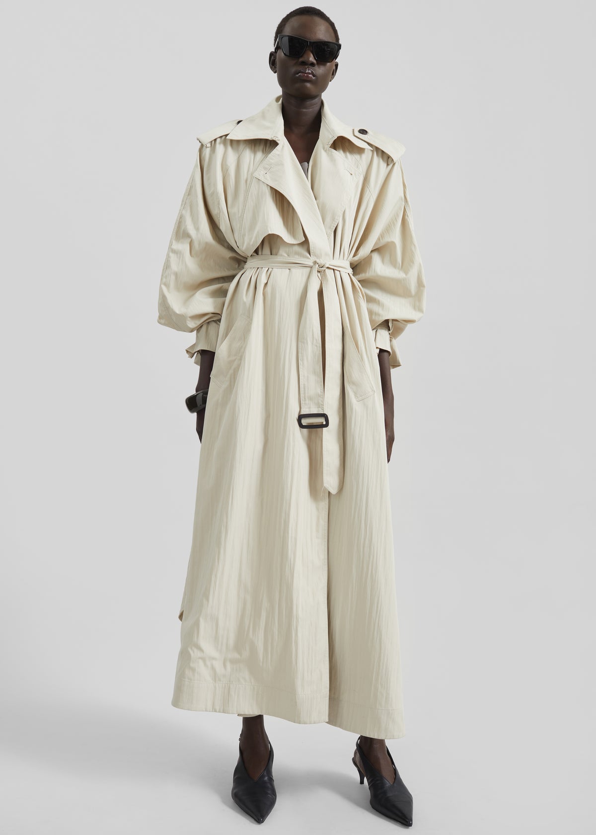 Elsdon Fluid Long Trench - Light Beige - 5