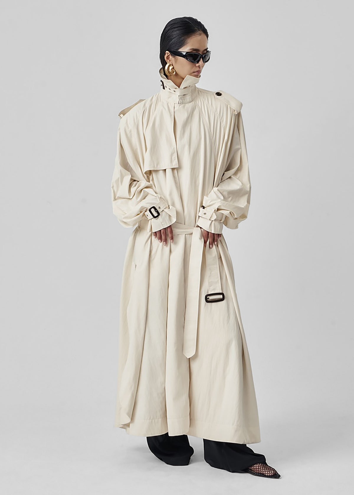 Elsdon Fluid Long Trench - Light Beige - 8