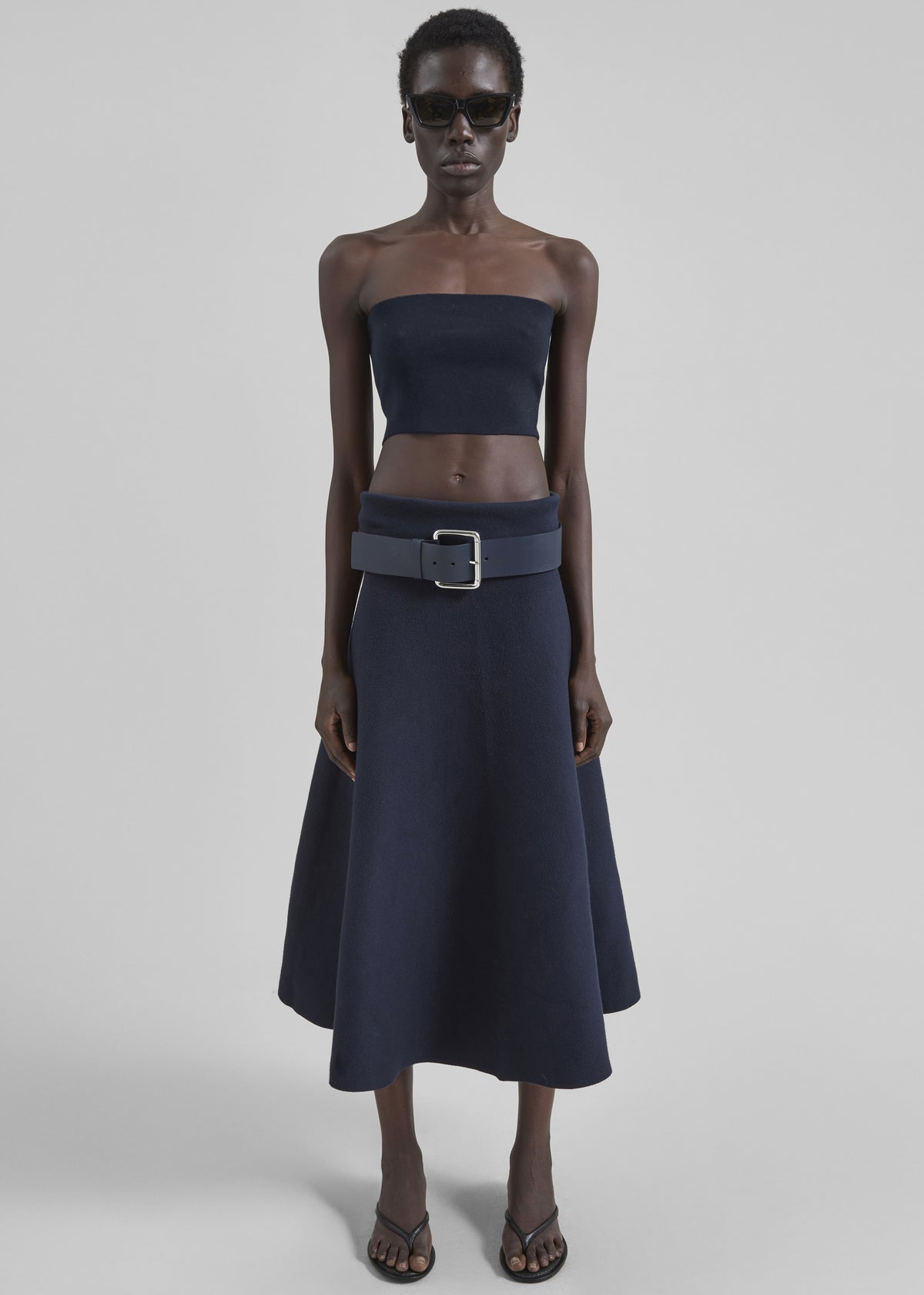 Elsie Knit Tube Top - Navy - 1
