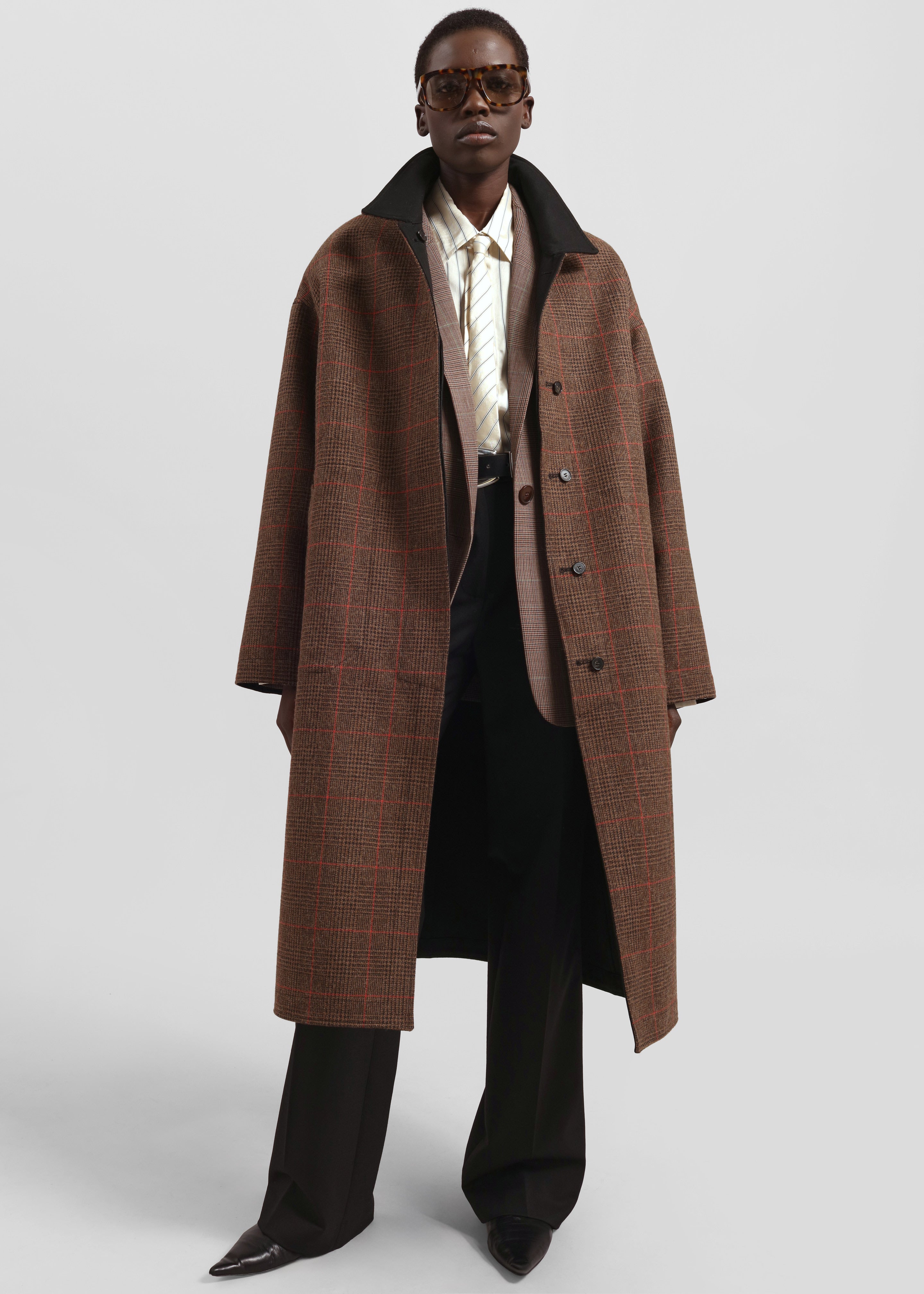 Elton Reversible Car Coat - Brown Glen Plaid – The Frankie Shop
