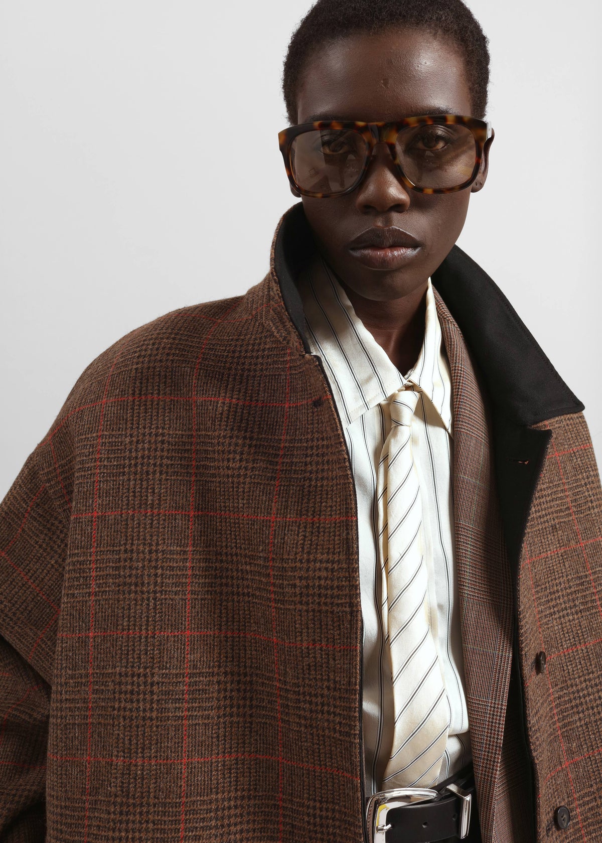 Elton Reversible Car Coat - Brown Glen Plaid - 3