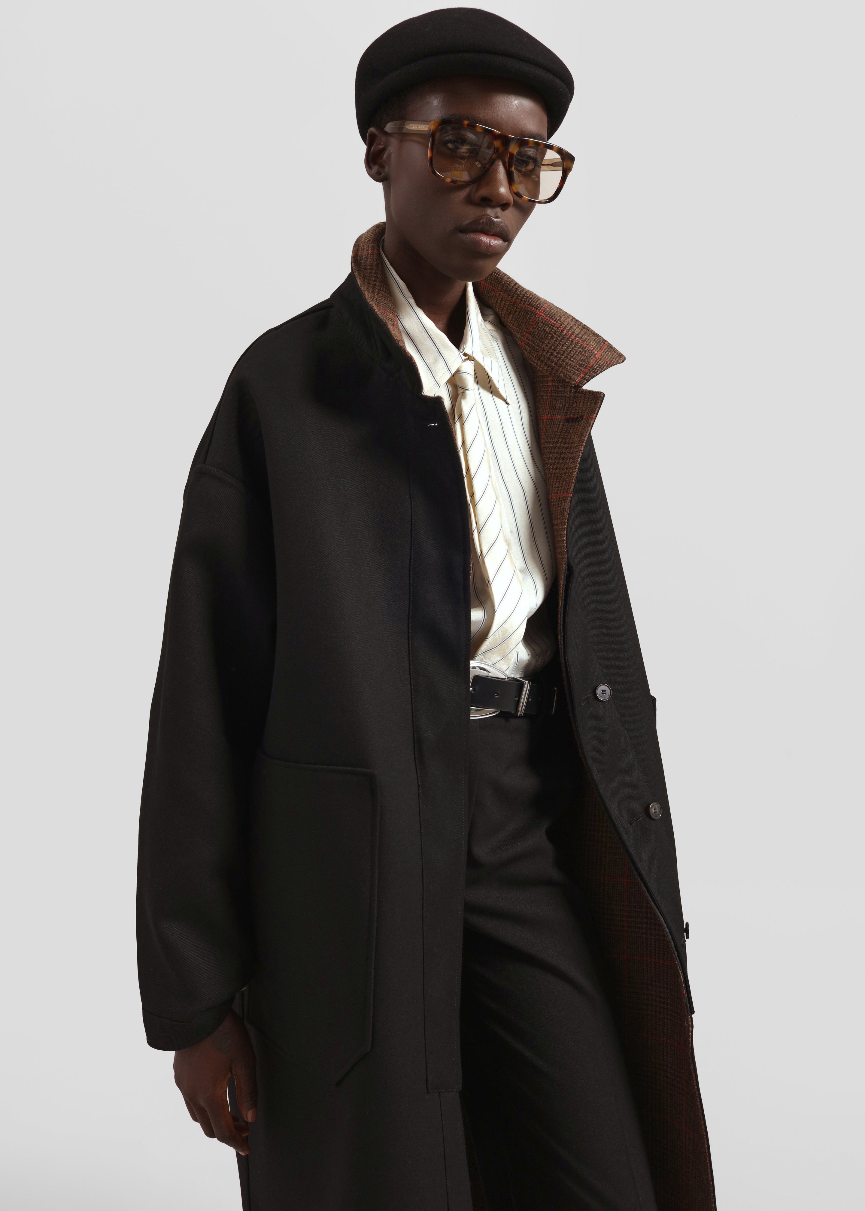 Elton Reversible Car Coat - Brown Glen Plaid – The Frankie Shop