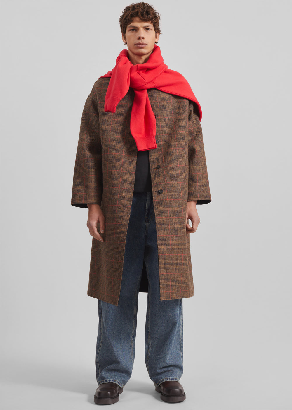 Elton Reversible Car Coat - Brown Glen Plaid