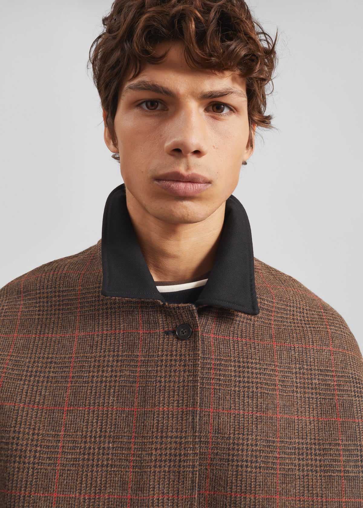 Elton Reversible Car Coat - Brown Glen Plaid - 11