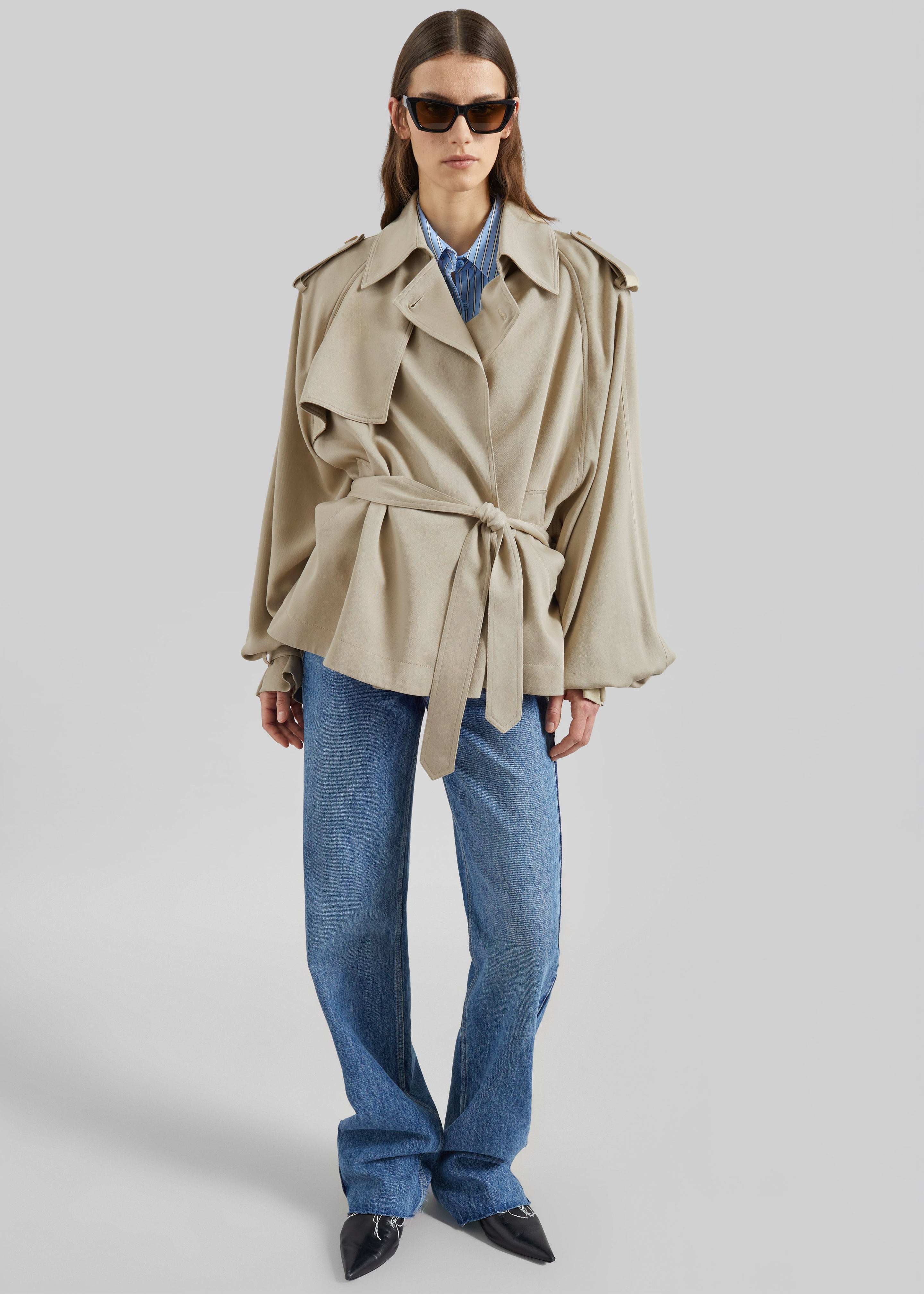Elva Fluid Short Trench - Beige – The Frankie Shop