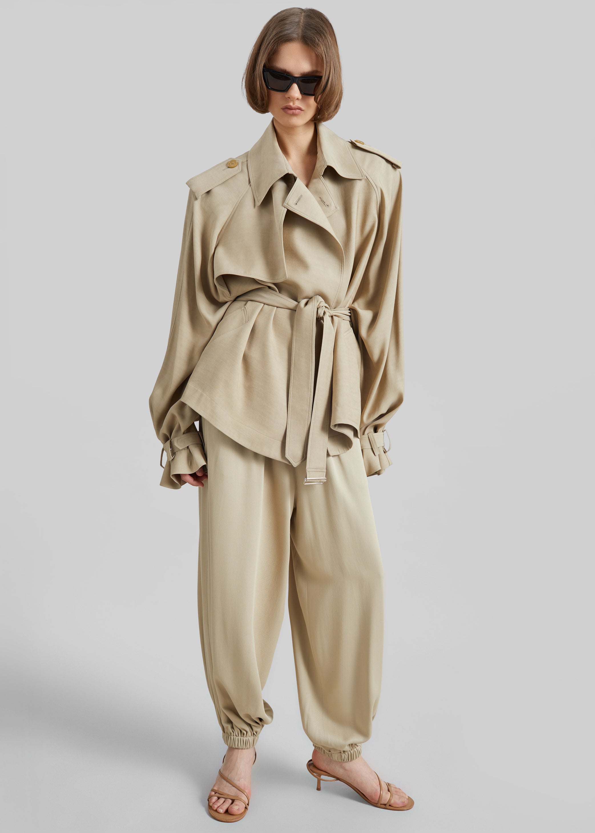 Shop the look image for Elva Fluid Short Trench - Beige