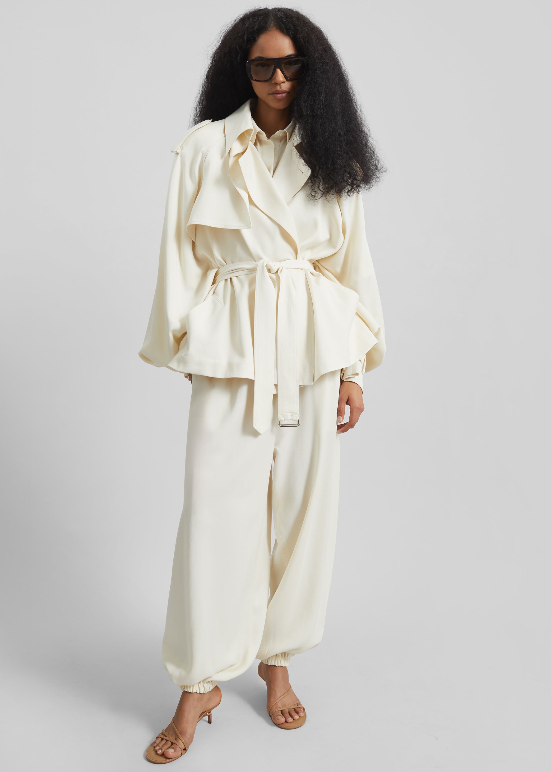 Shop the look image for Elva Fluid Short Trench - Ivory