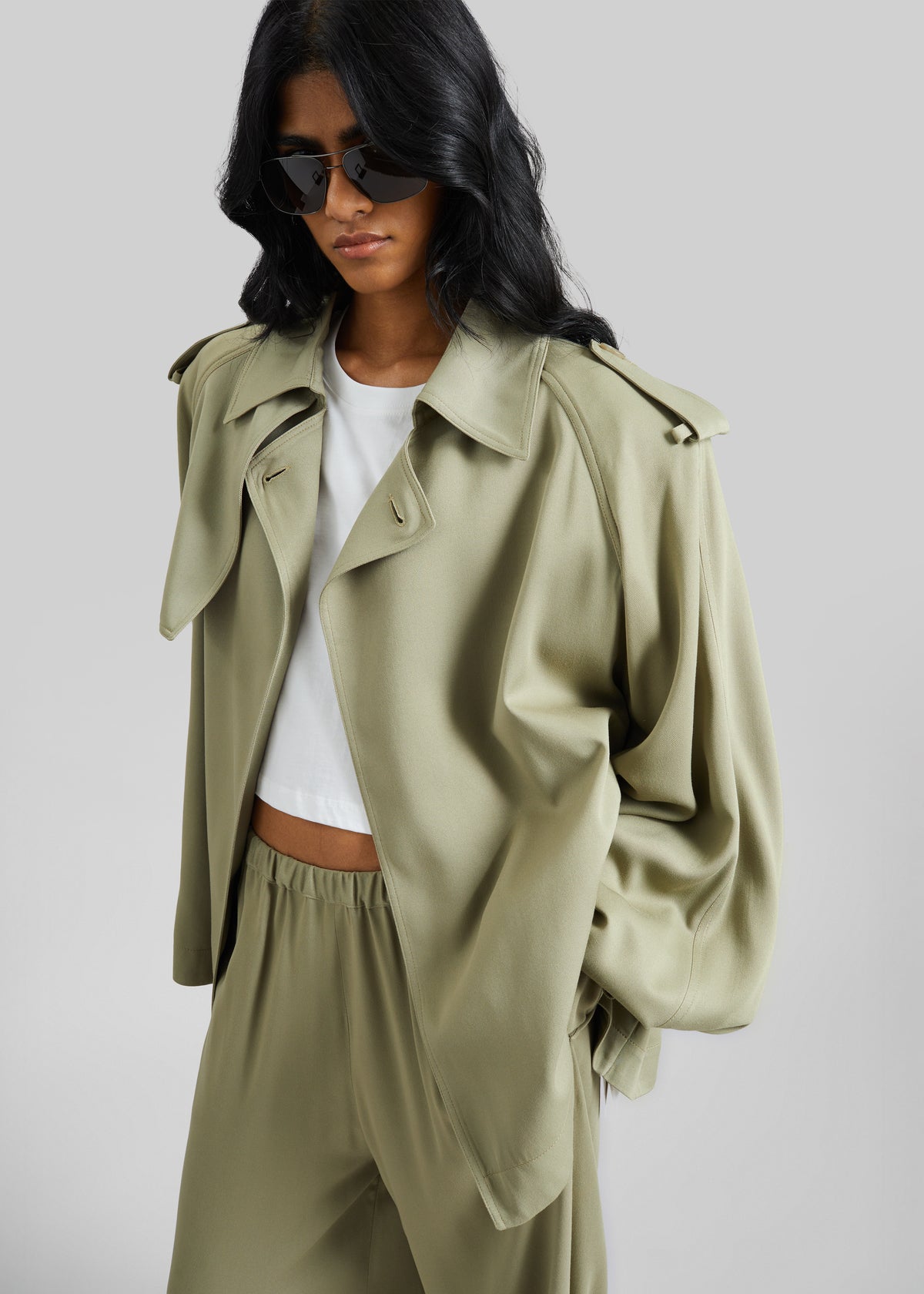 Elva Fluid Short Trench - Sage - 6