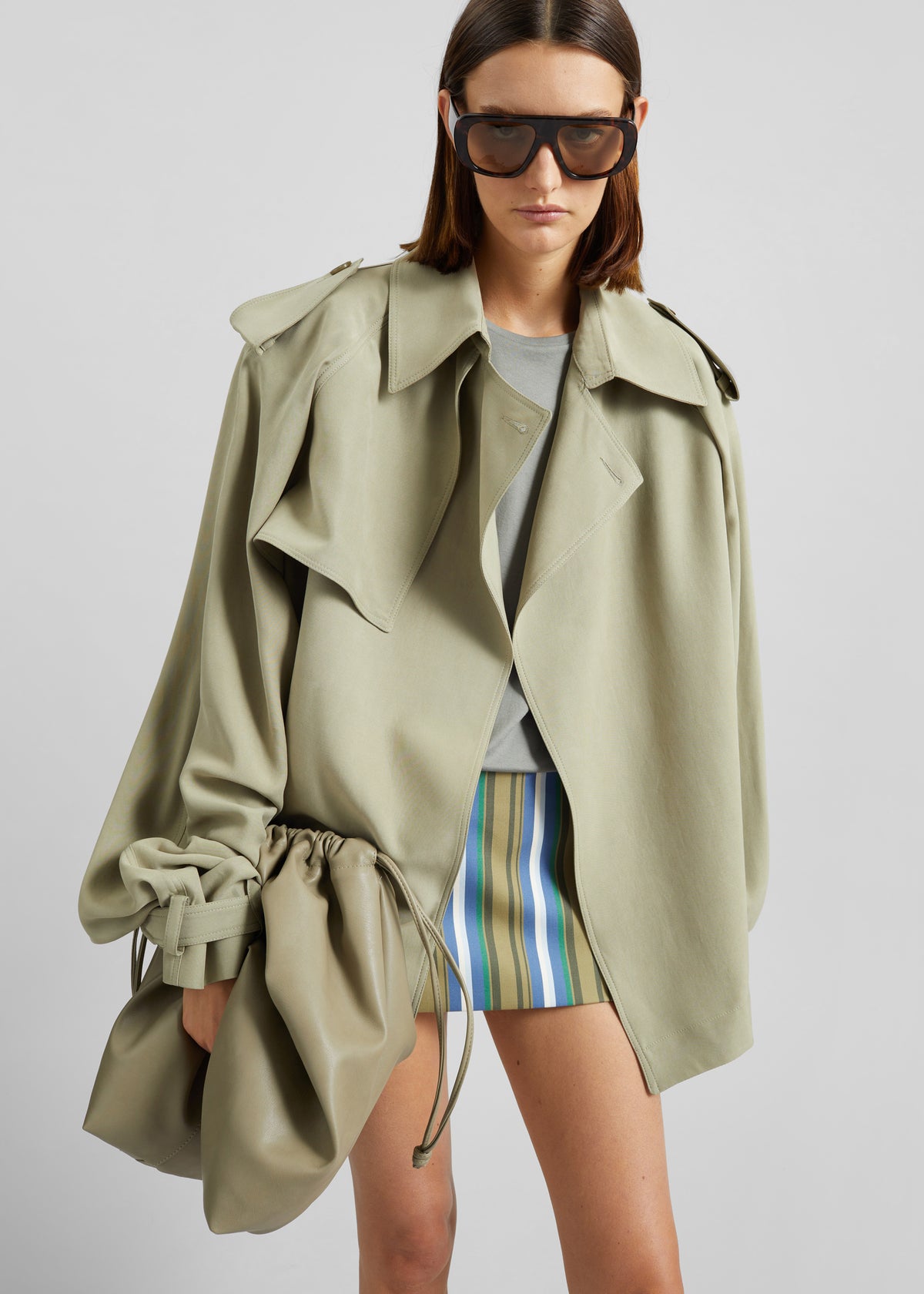 Elva Fluid Short Trench - Sage - 3