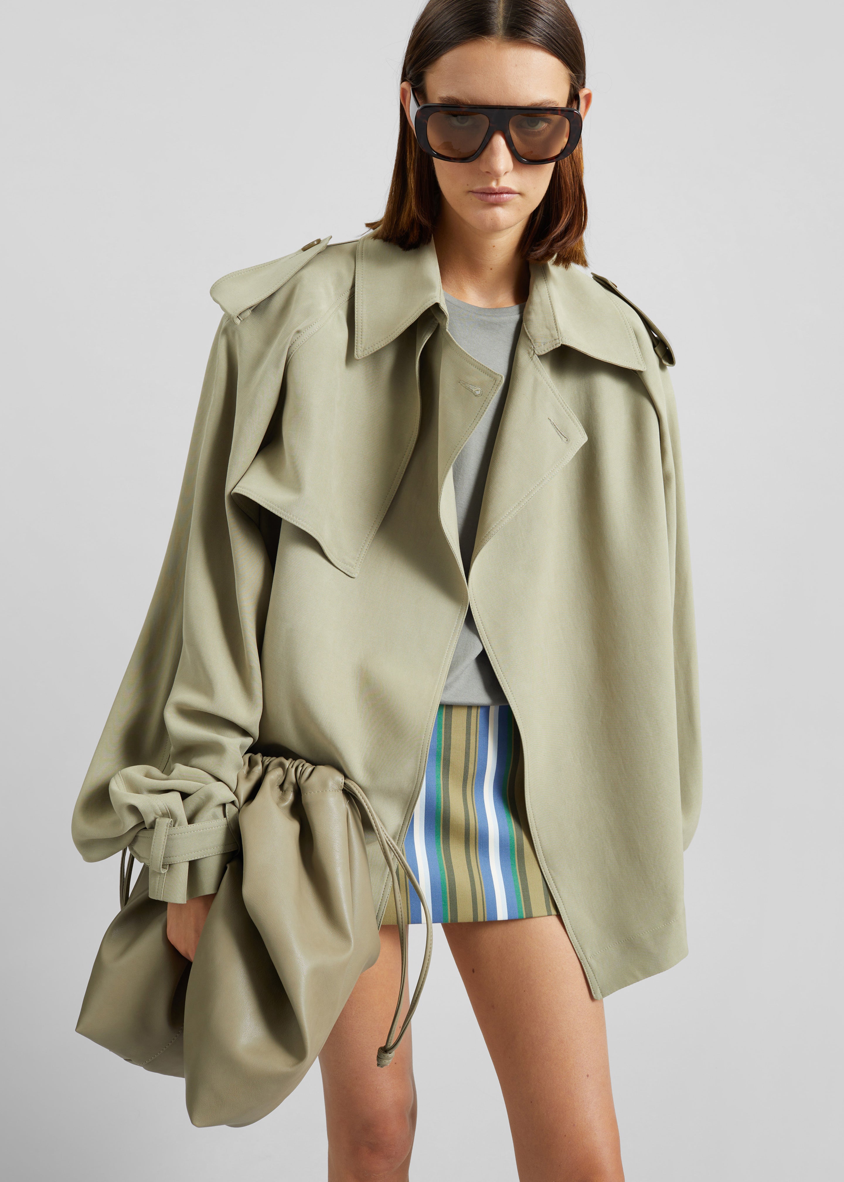 Elva Fluid Short Trench - Sage - 3