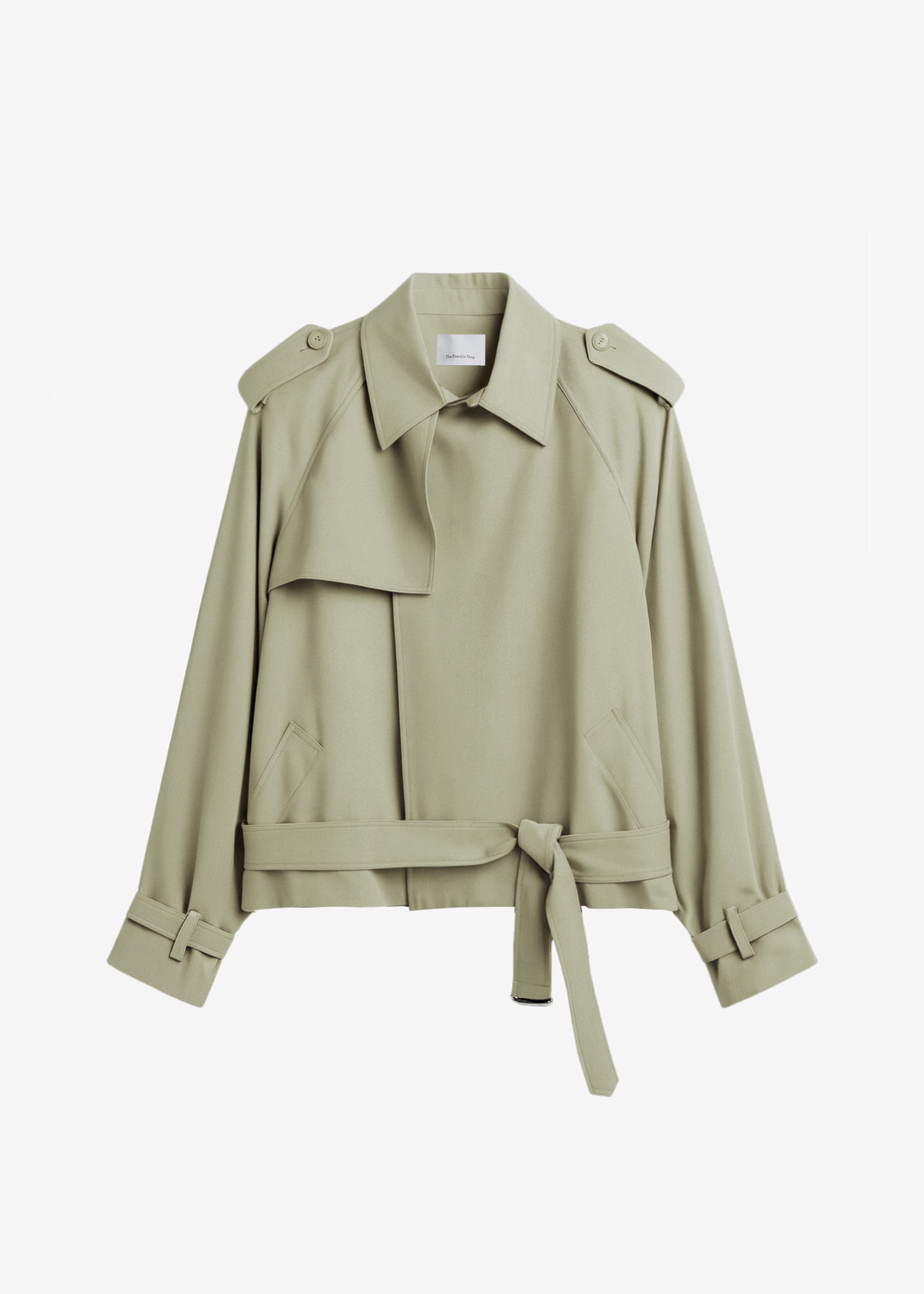 Elva Fluid Short Trench - Sage – The Frankie Shop