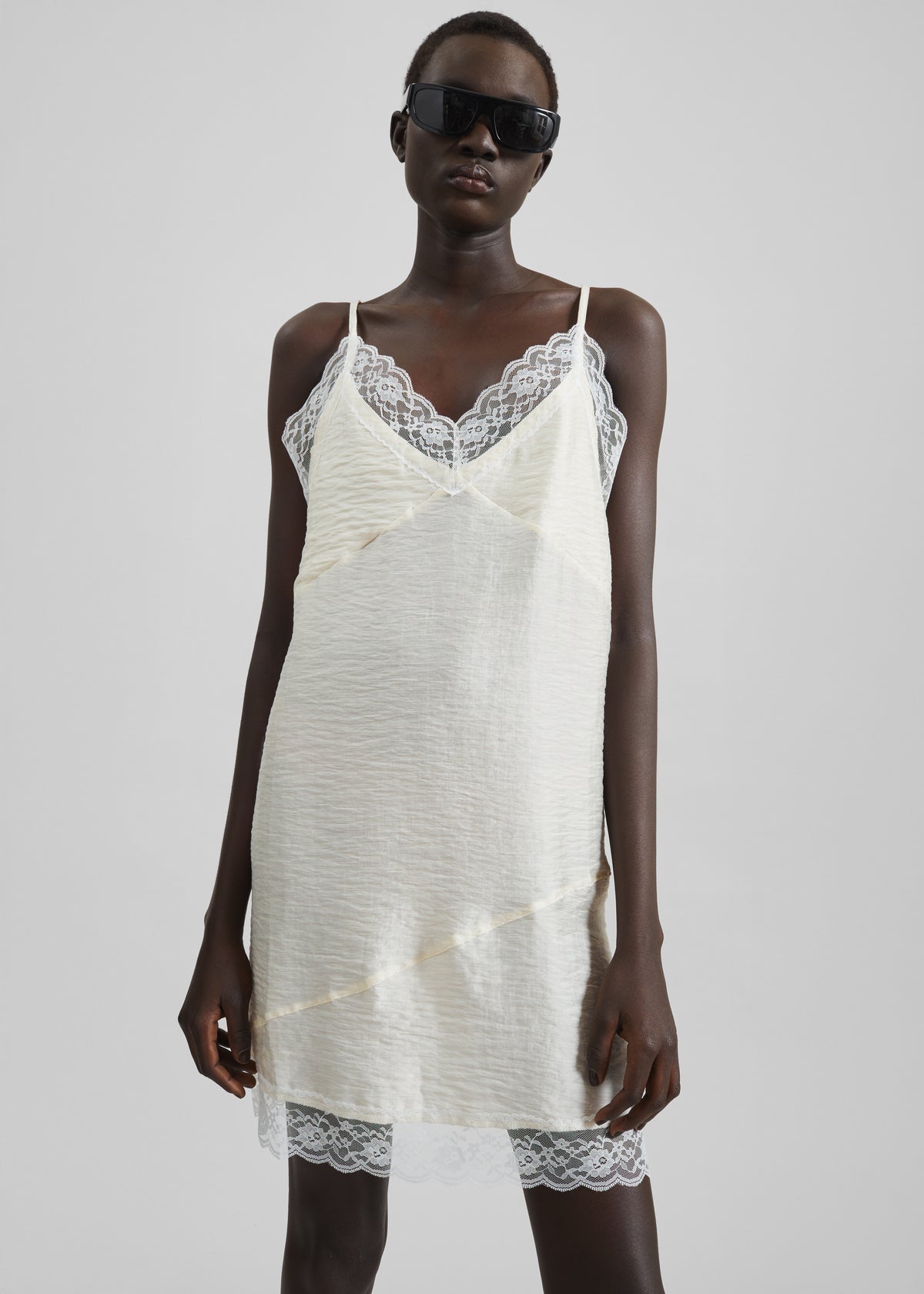 Elvina Lace Trim Slip Dress Cream – The Frankie Shop