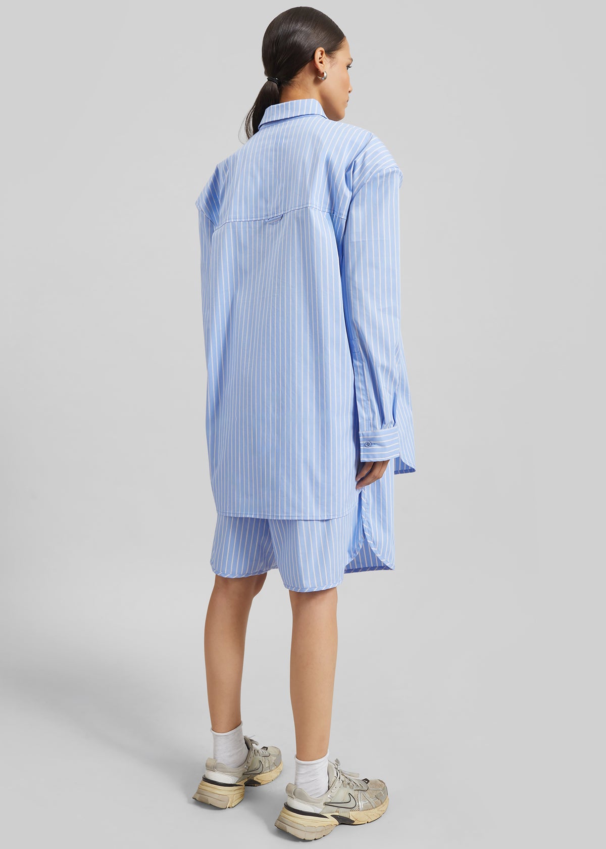 Elyn Cotton Bermuda Shorts - Blue/White Stripe - 5