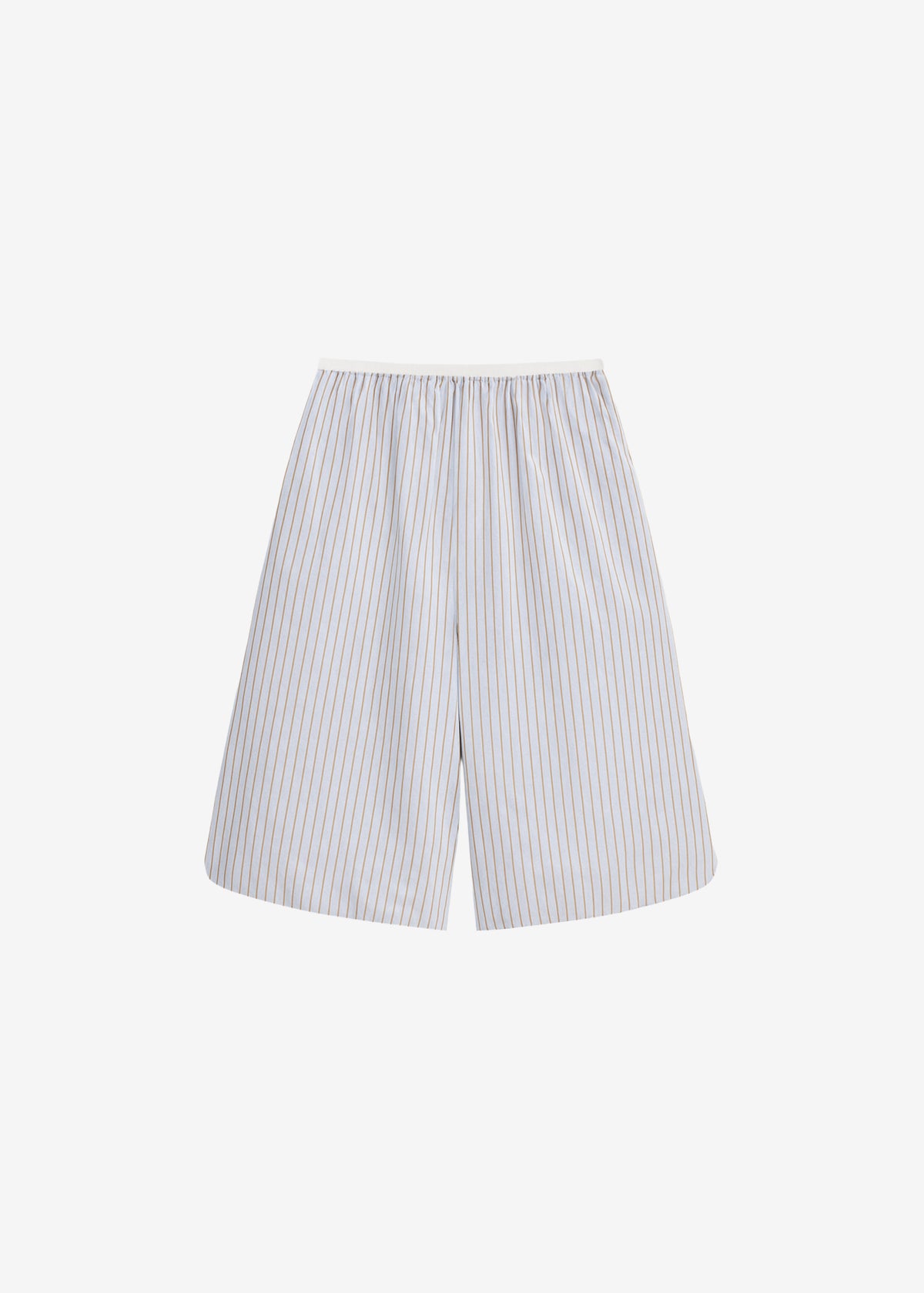 Elyn Cotton Bermuda Shorts - Light Blue/Brown Stripe - 8